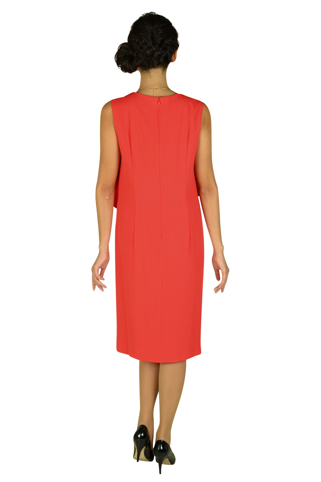 フロントフレアレッドオレンジドレス