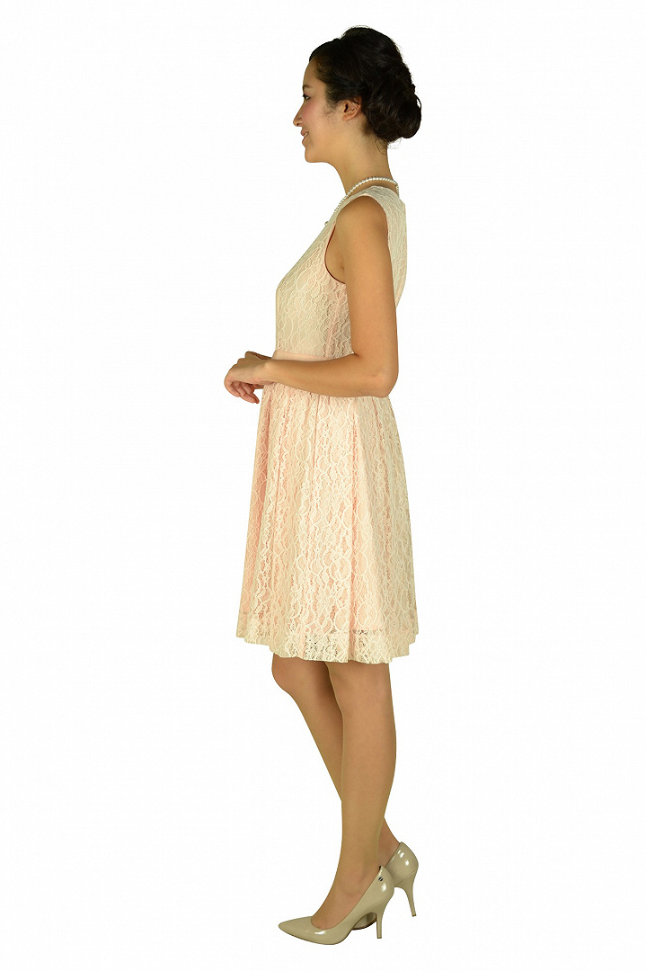 スウィートピンク総レースドレス