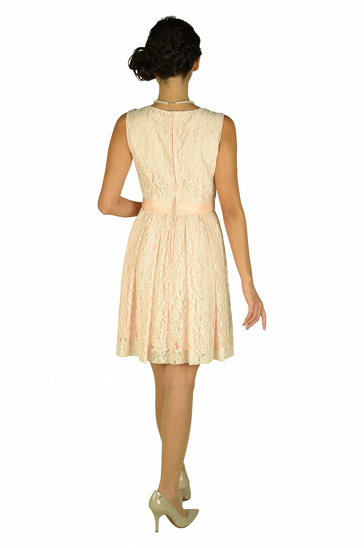 スウィートピンク総レースドレス