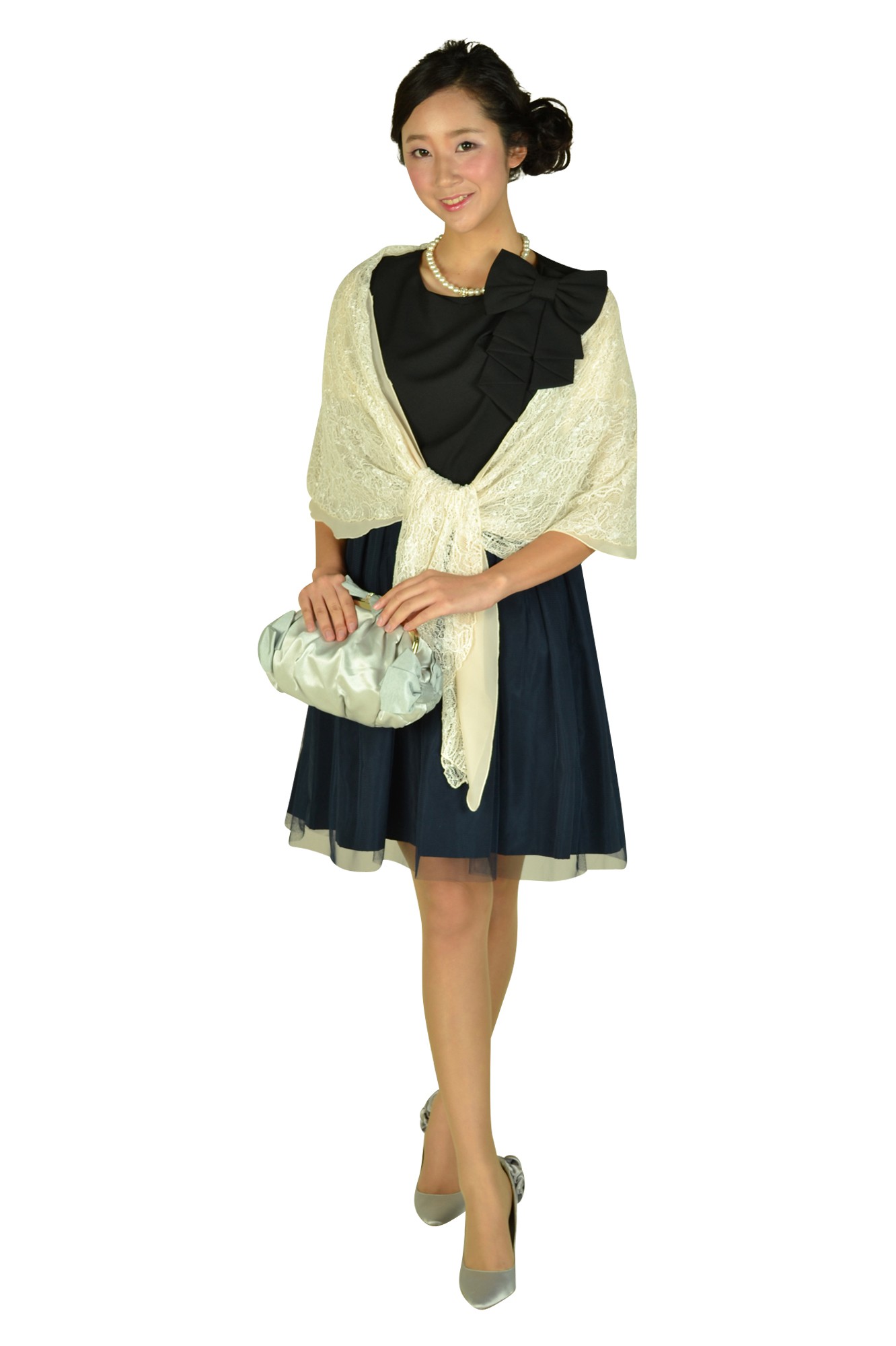 ボレロスタイルレースアイボリーショール