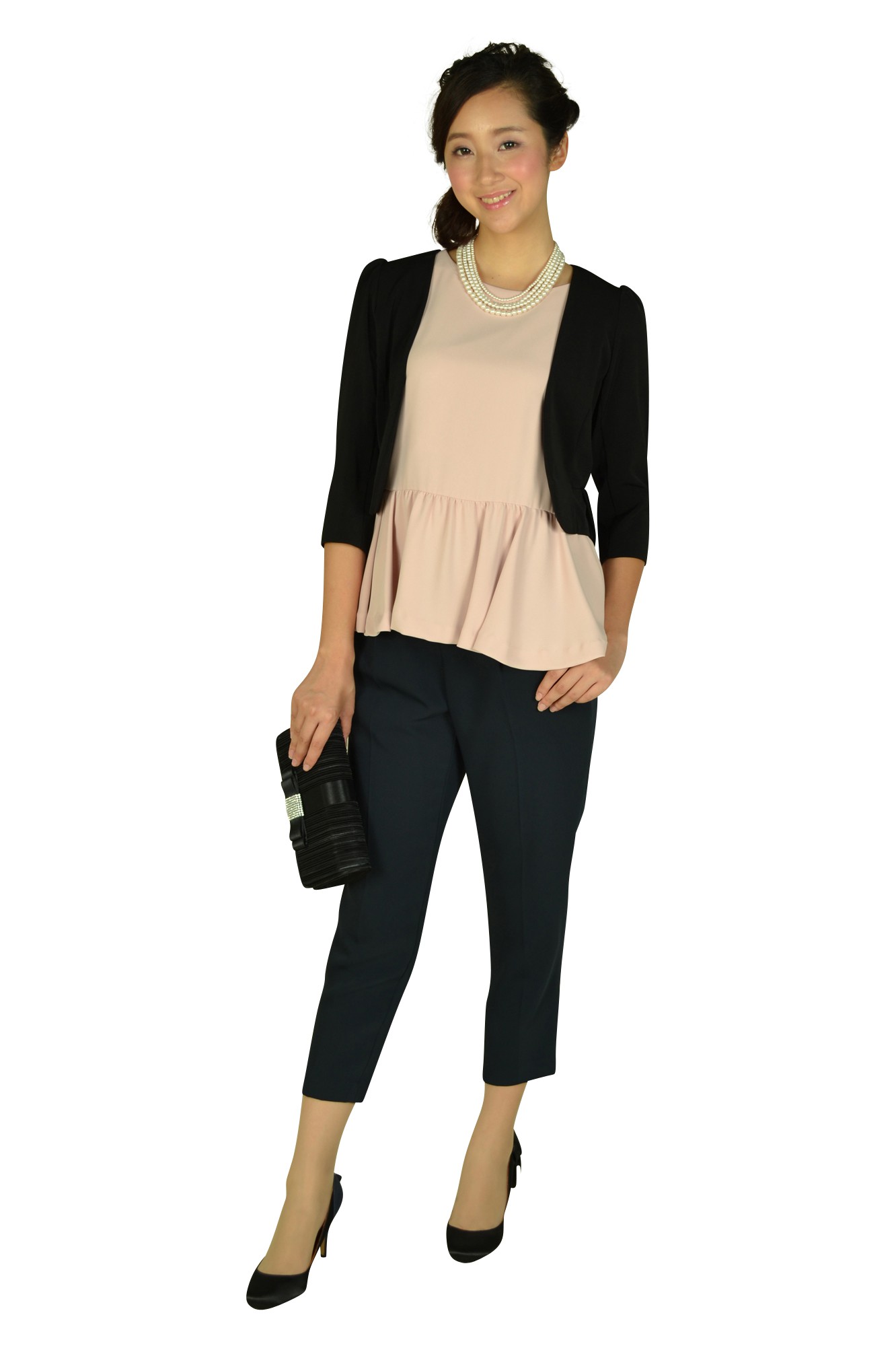 センターポイントブラックプリーツバッグ