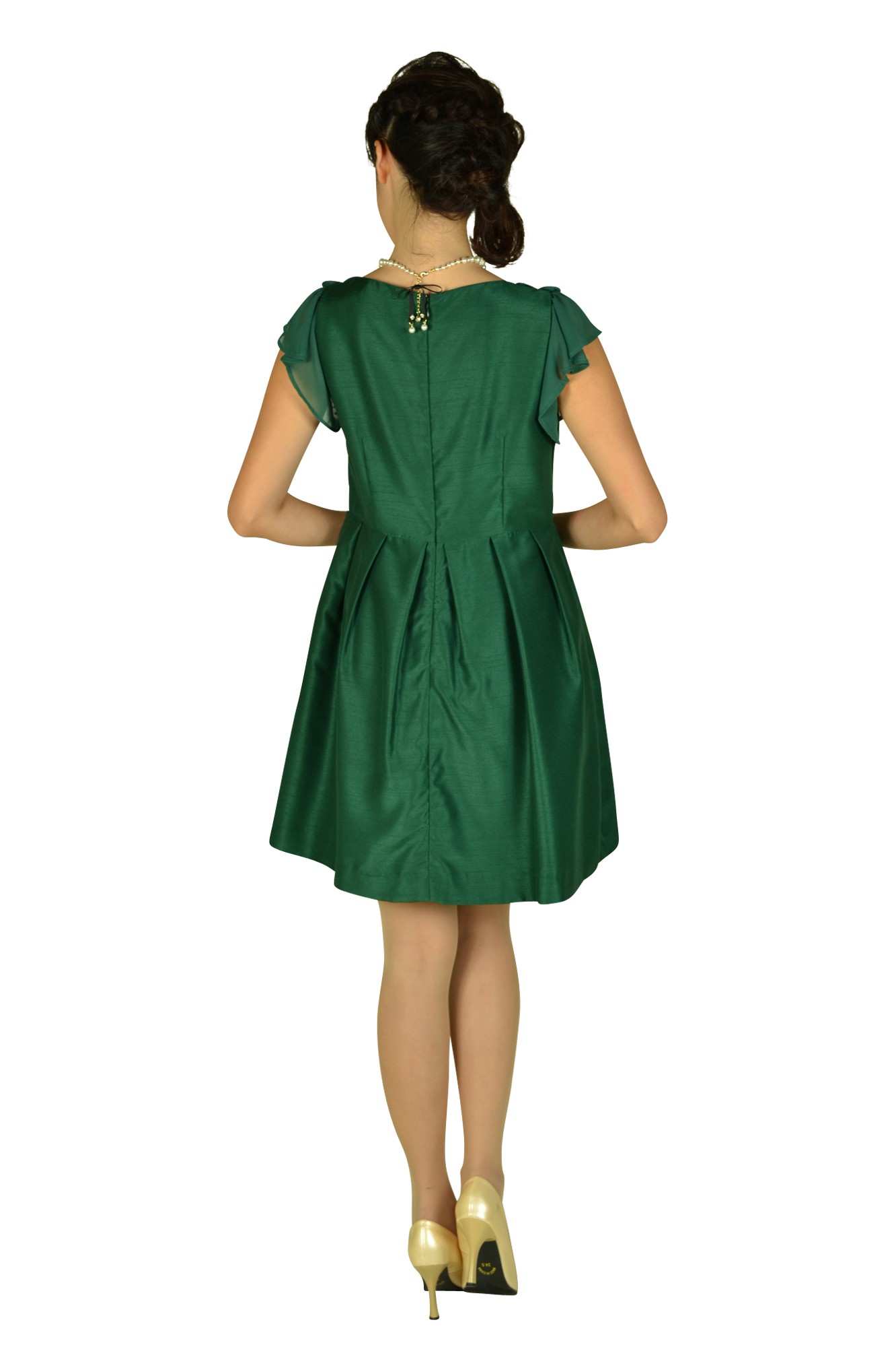 グリーンリボンモチーフ付きドレス