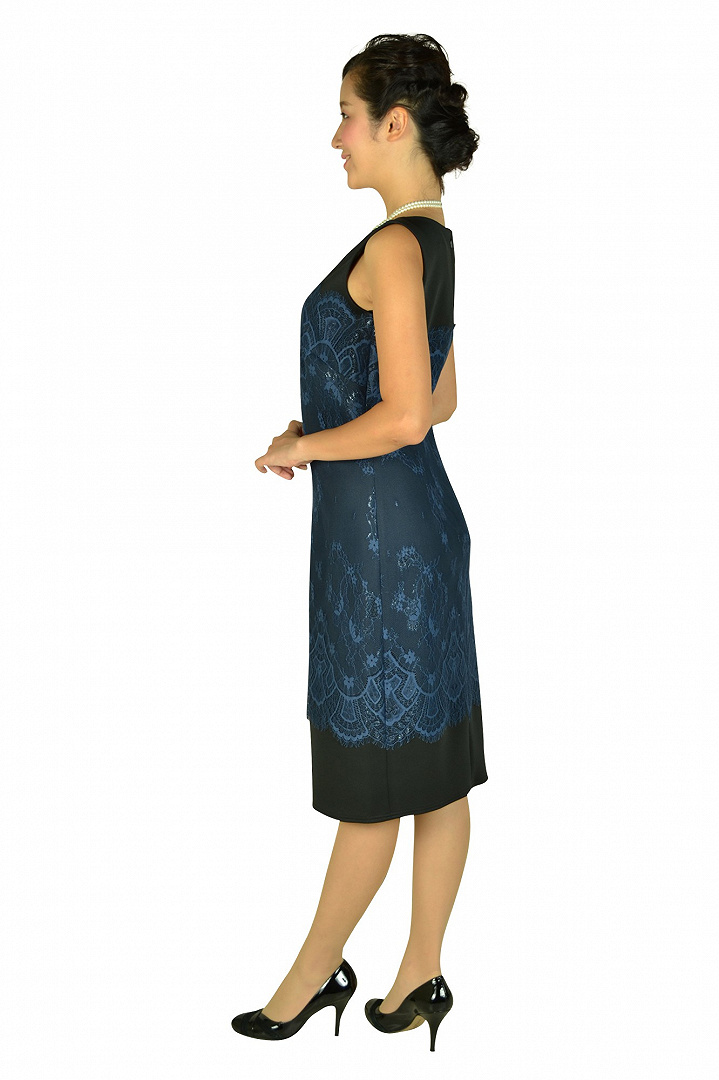 リバーレースネイビードレス