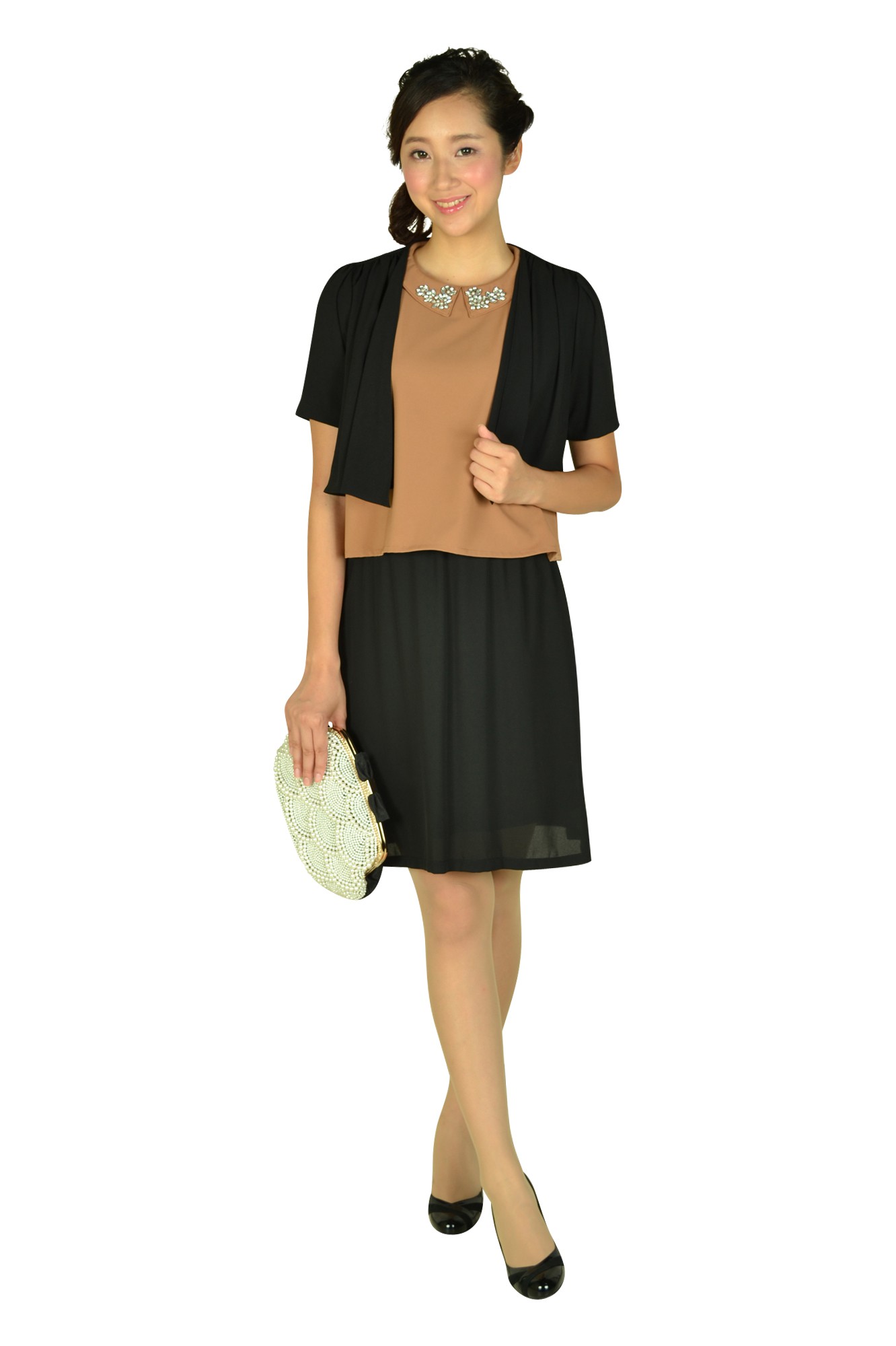 シンプルタックブラックボレロ