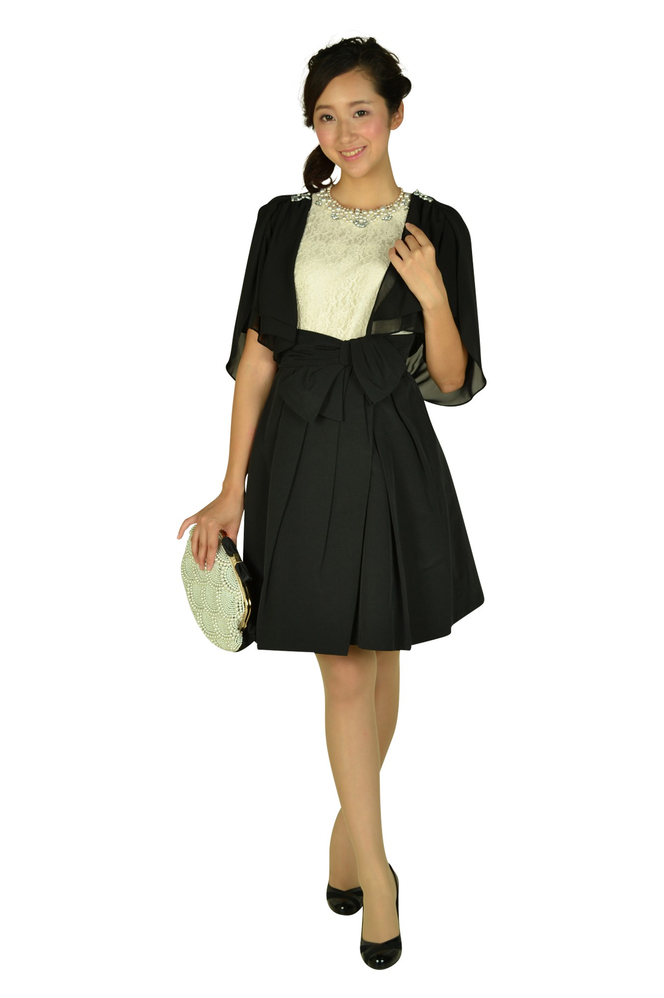 ラッフル袖クリスタルブラックボレロ