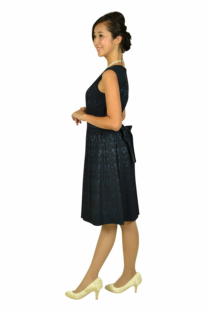 デザインレースネイビードレス