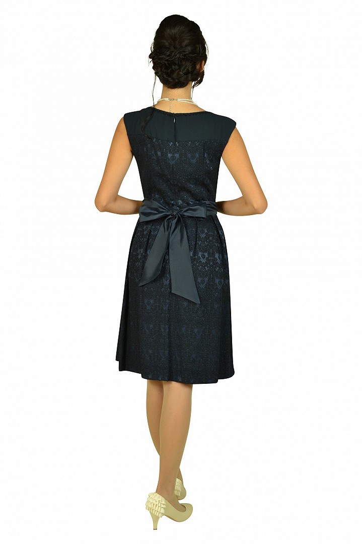 デザインレースネイビードレス