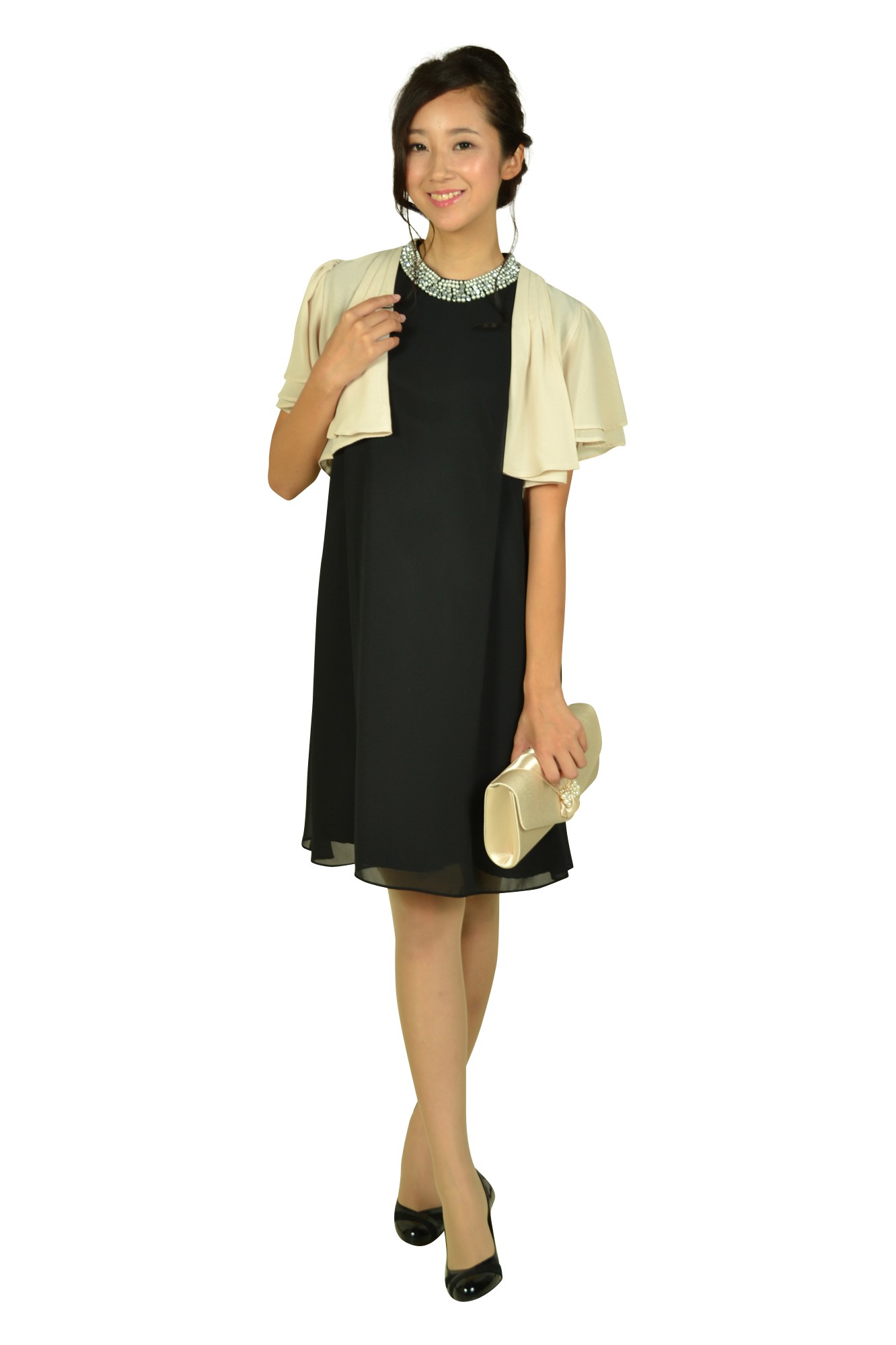 リボンモチーフアイボリーボレロ