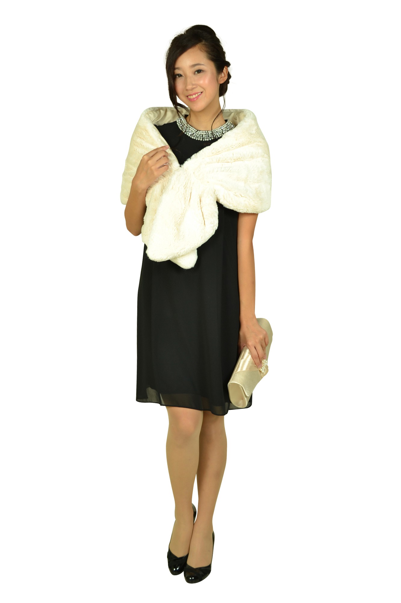 フェイクファーアイボリーショール