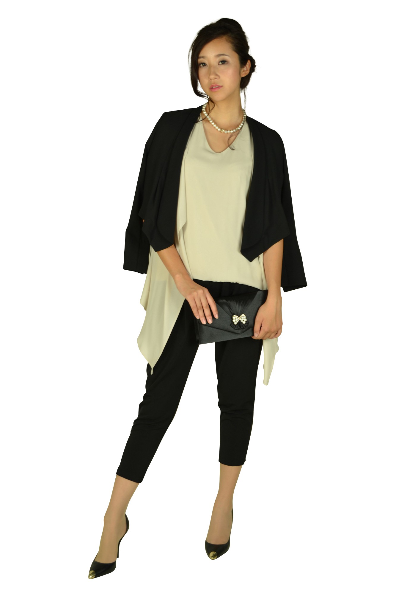 クリスタルボールパールネックレス