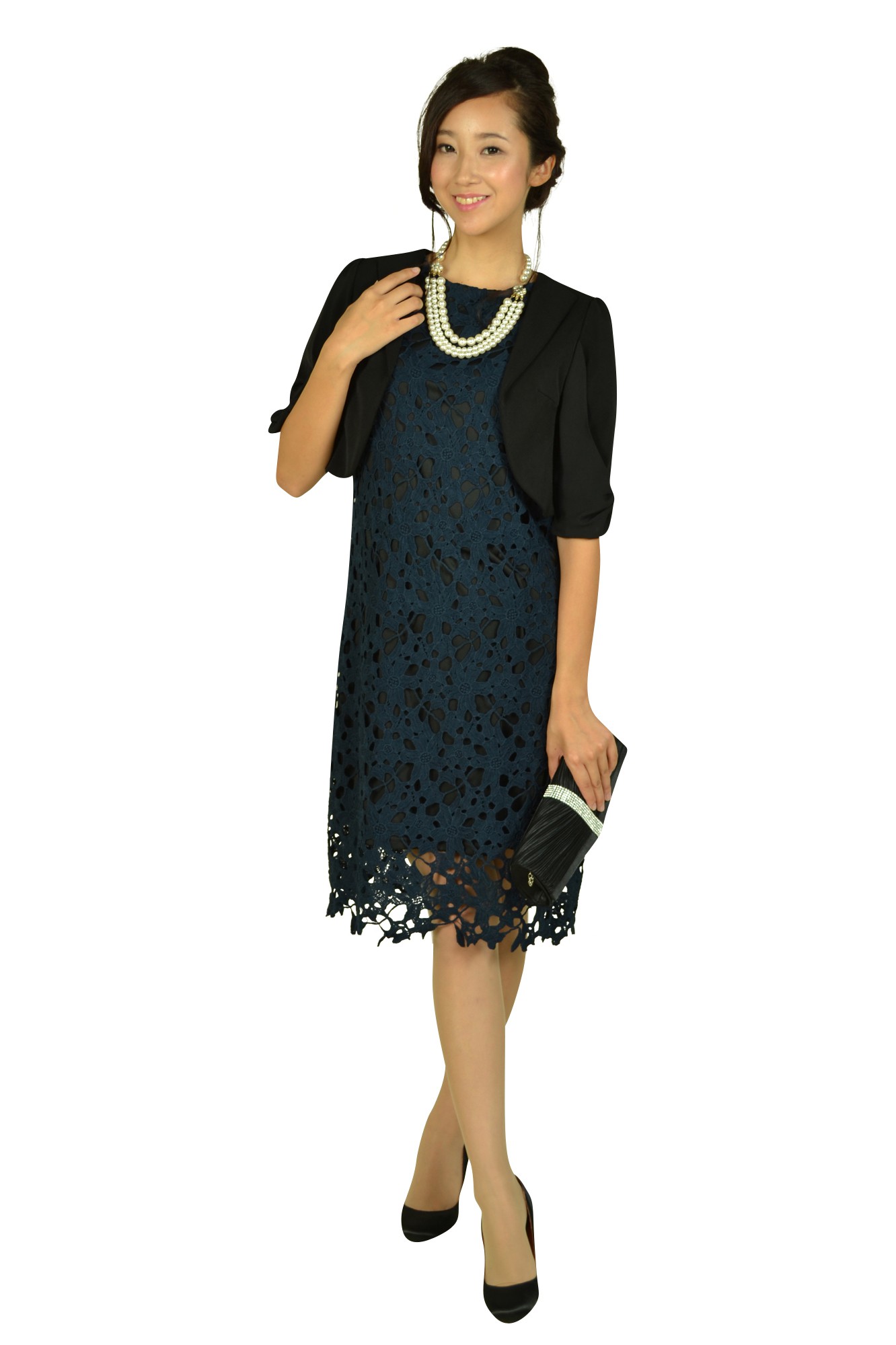 センタークリスタルブラックバッグ