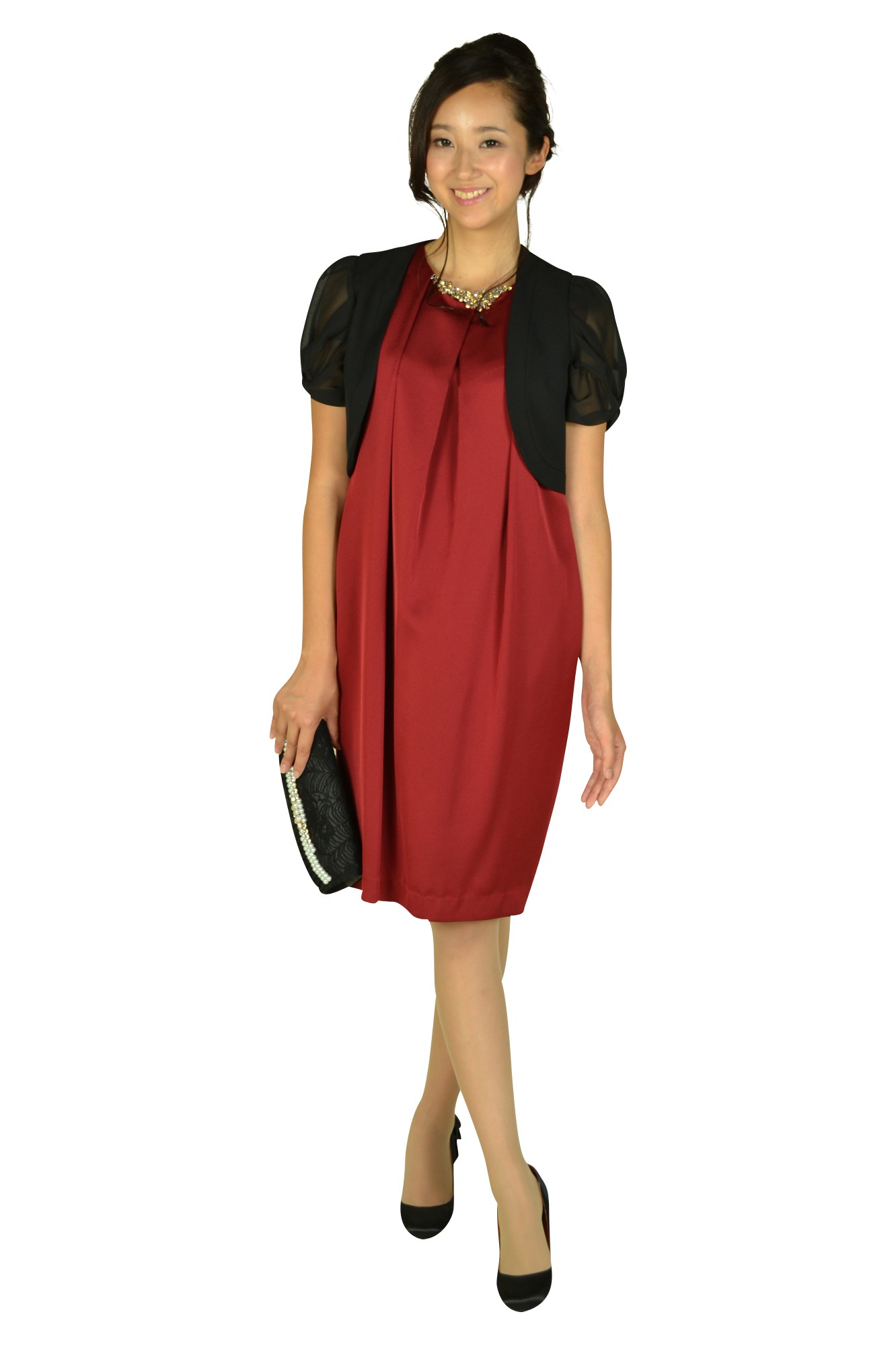 パールビジュブラックレースバッグ