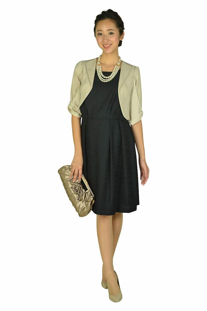 ループツイードネイビードレス