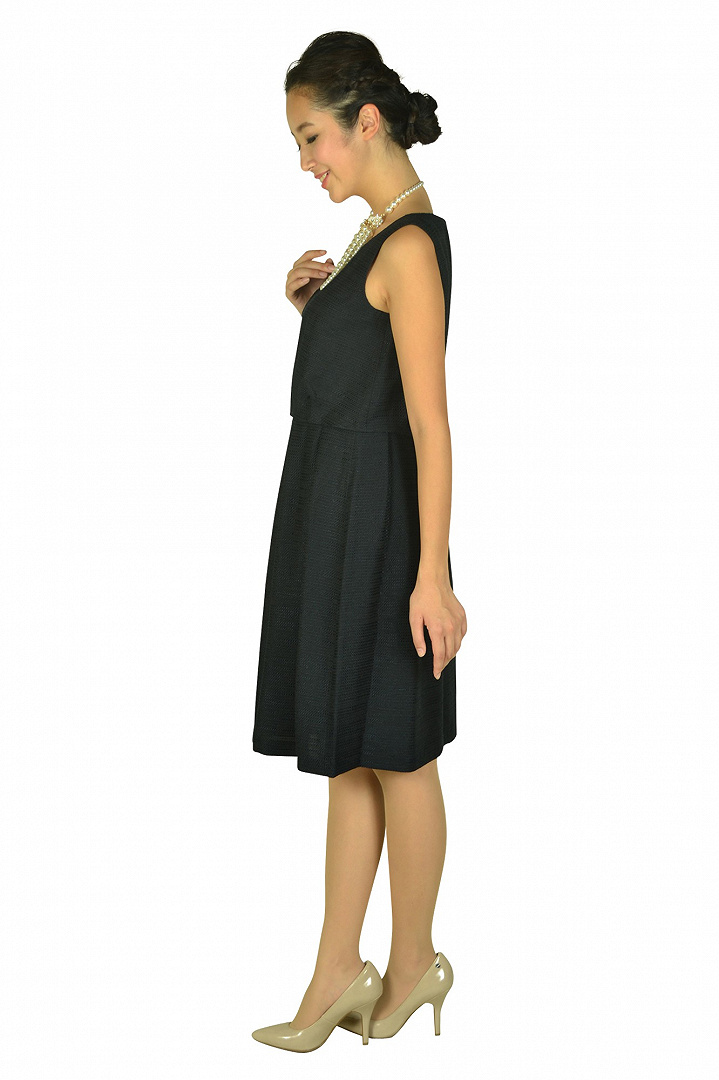 ループツイードネイビードレス