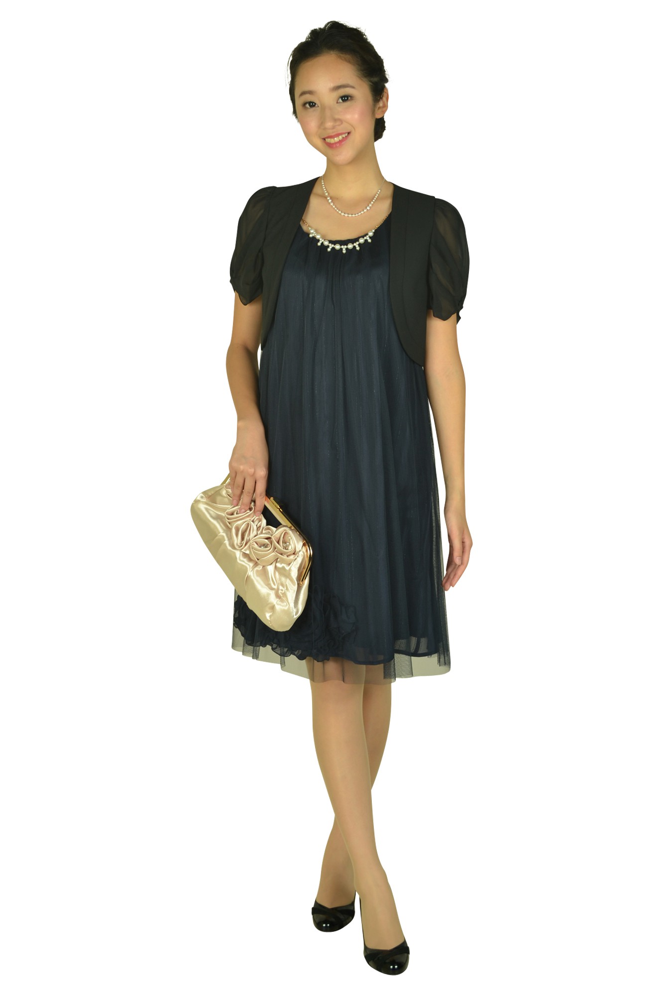 持ち手付き立体ローズシャンパンバッグ