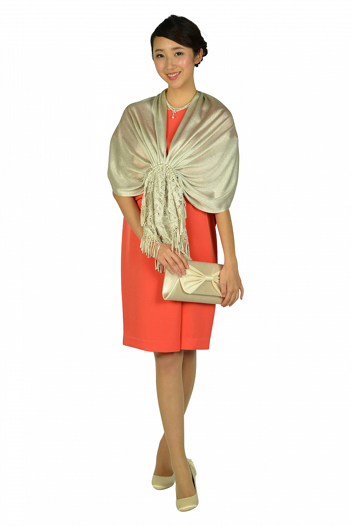 フレンチスリーブオレンジドレス