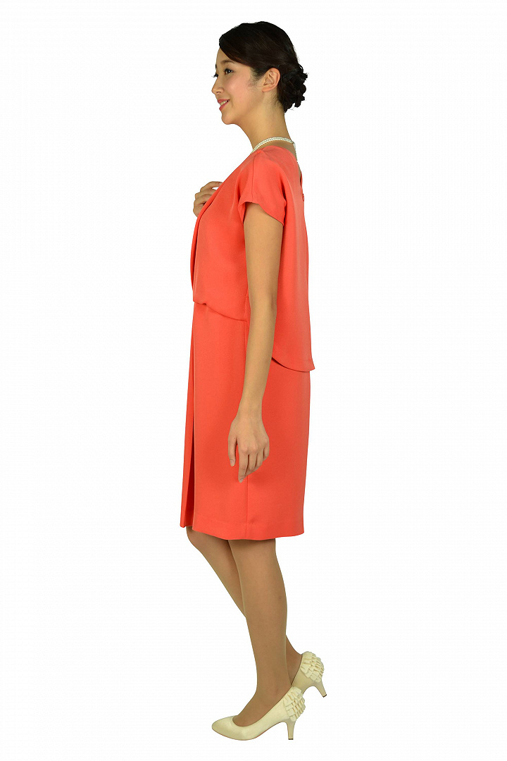 フレンチスリーブオレンジドレス