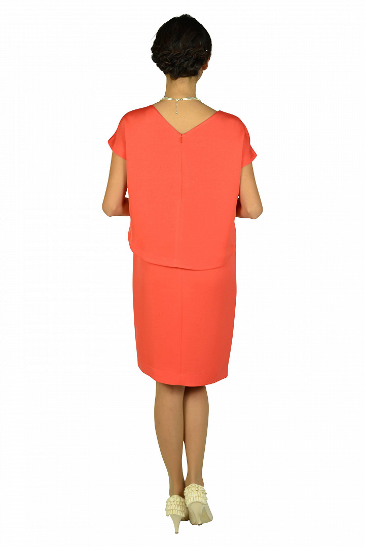 フレンチスリーブオレンジドレス