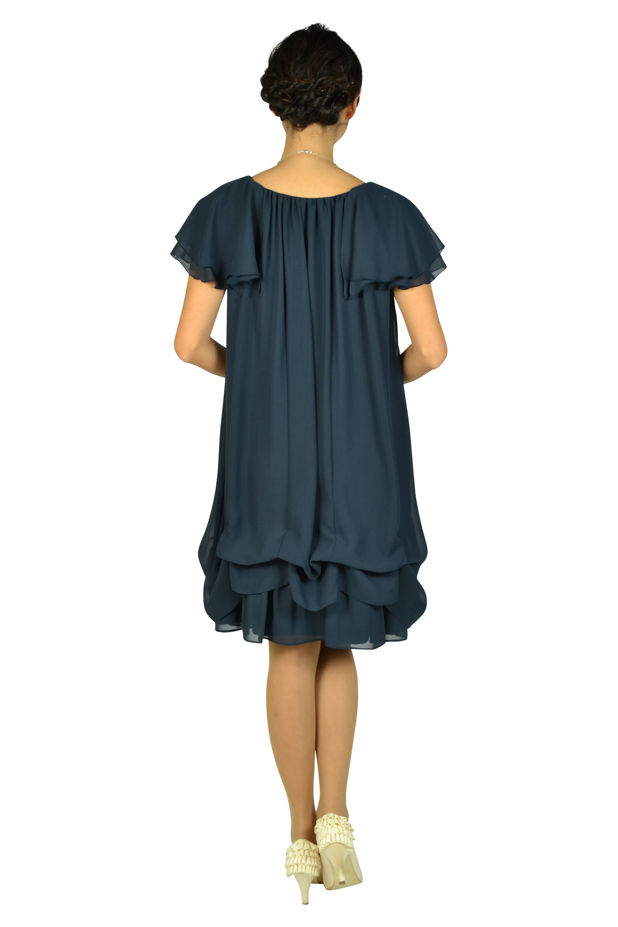 ゆったりAラインネイビードレス