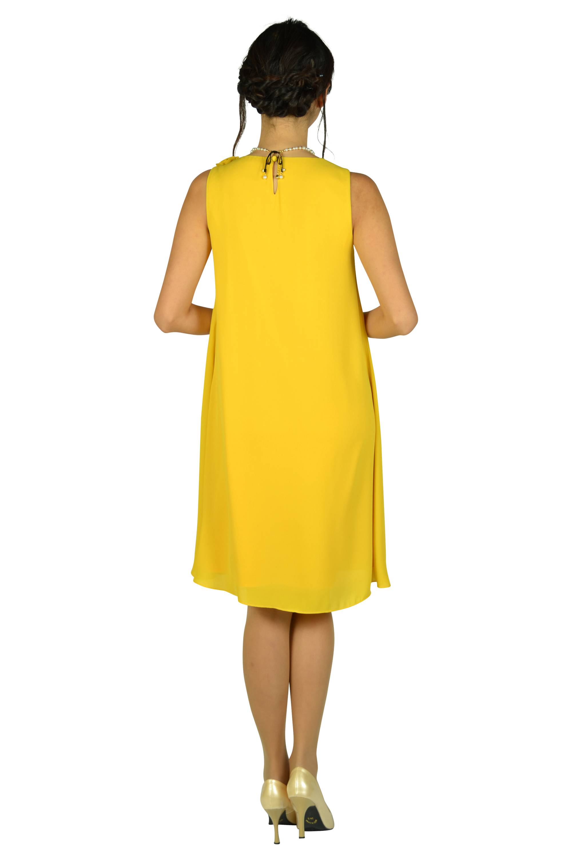 フラワーコサージュイエロードレス