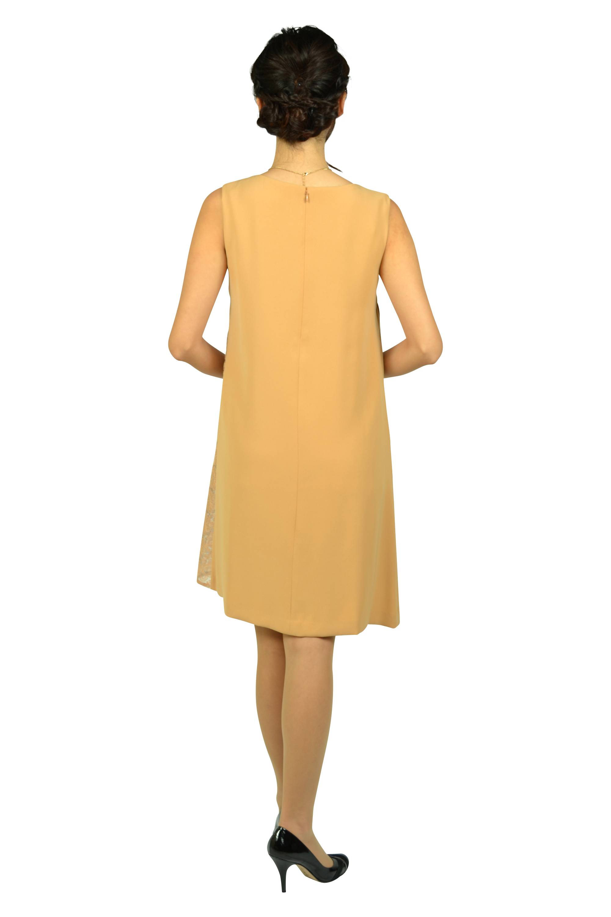 フラワーオーガンジーベージュドレス