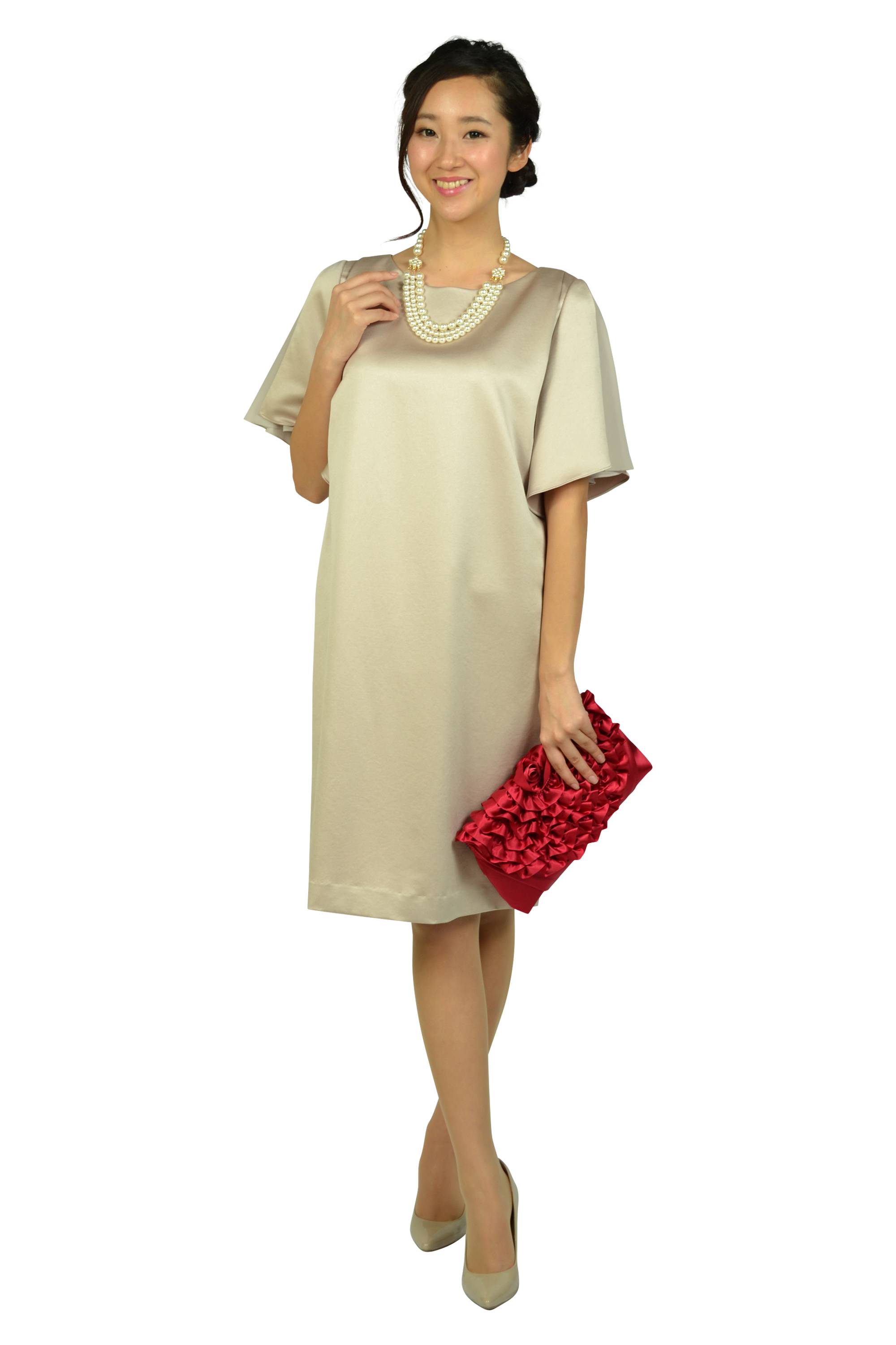 ローズフリルレッドクラッチ