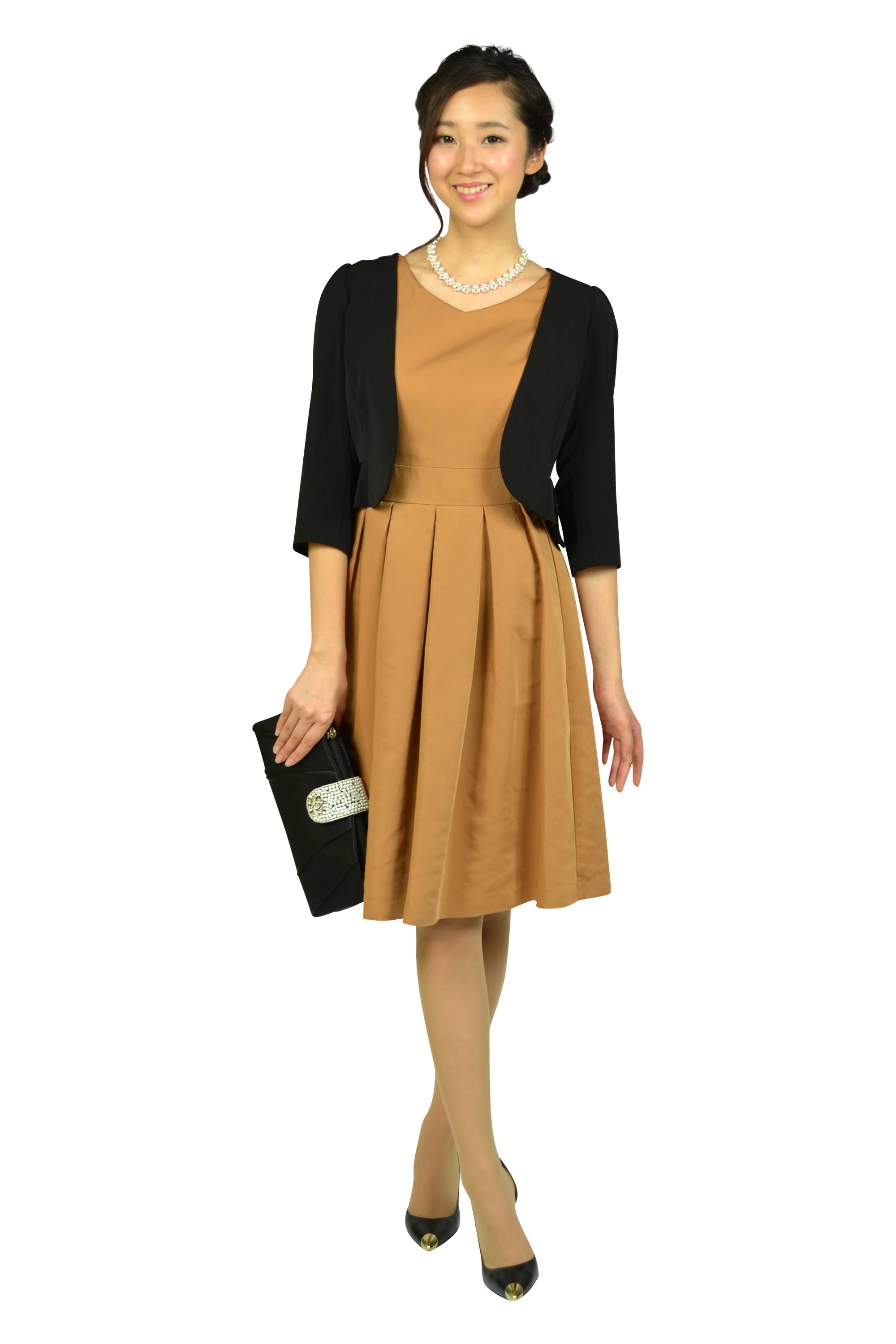 華やか一連パールクリスタルネックレス