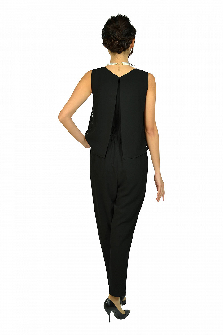 サイドレースブラックオールインワン