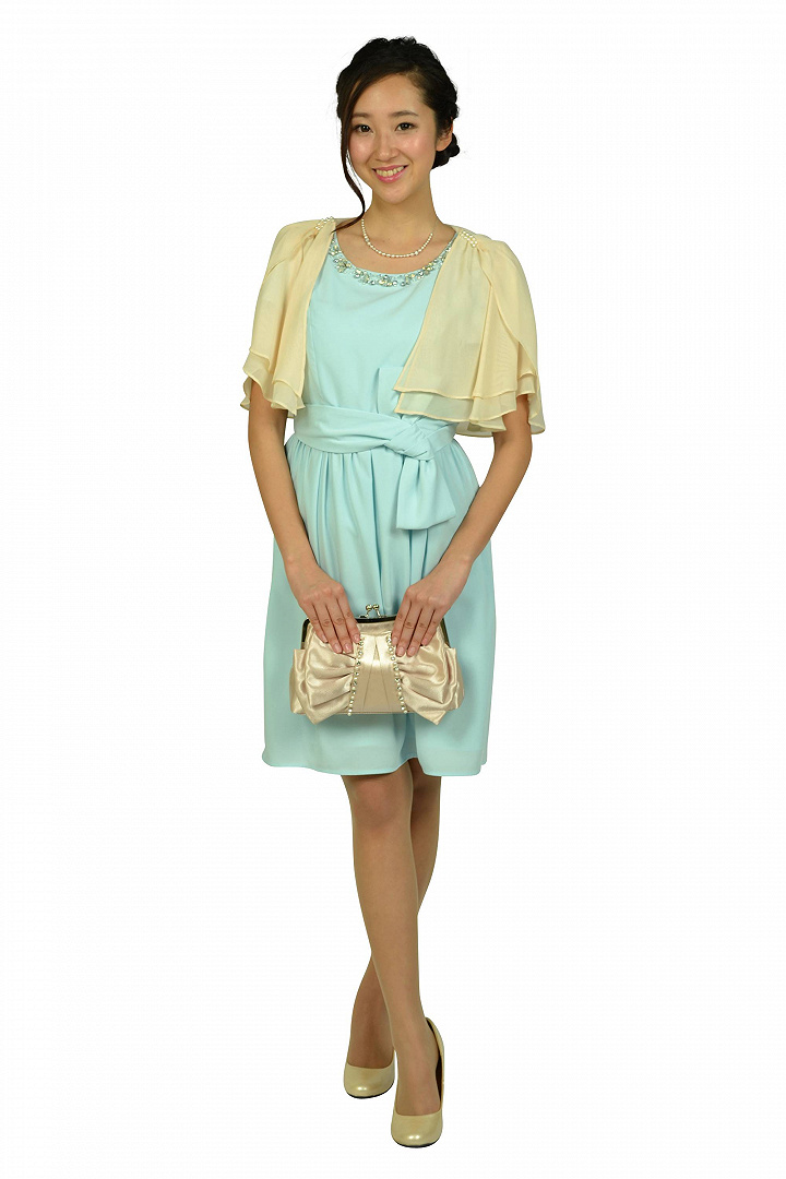 パステルサックスドレス