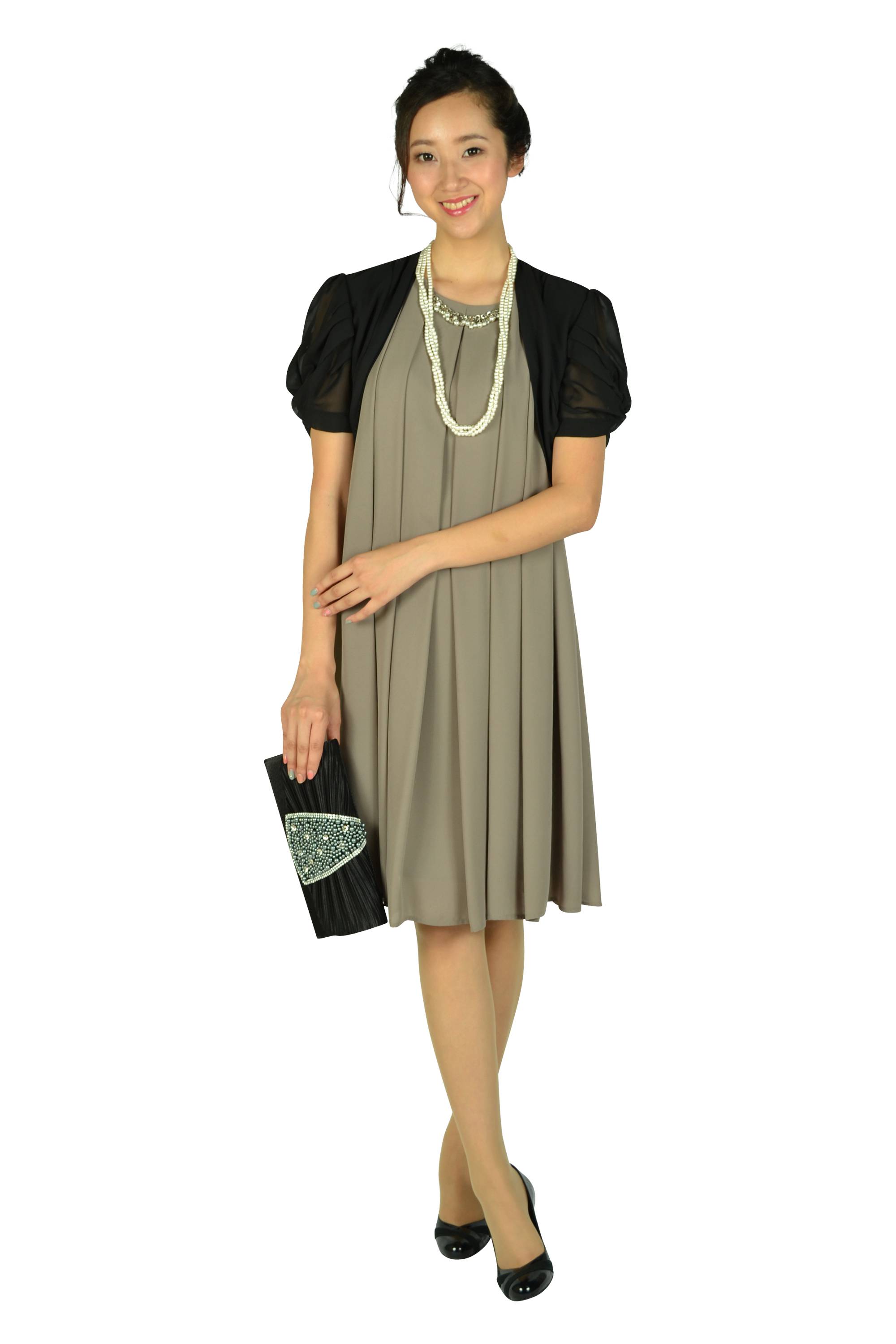 上品パールビジュブラックバッグ