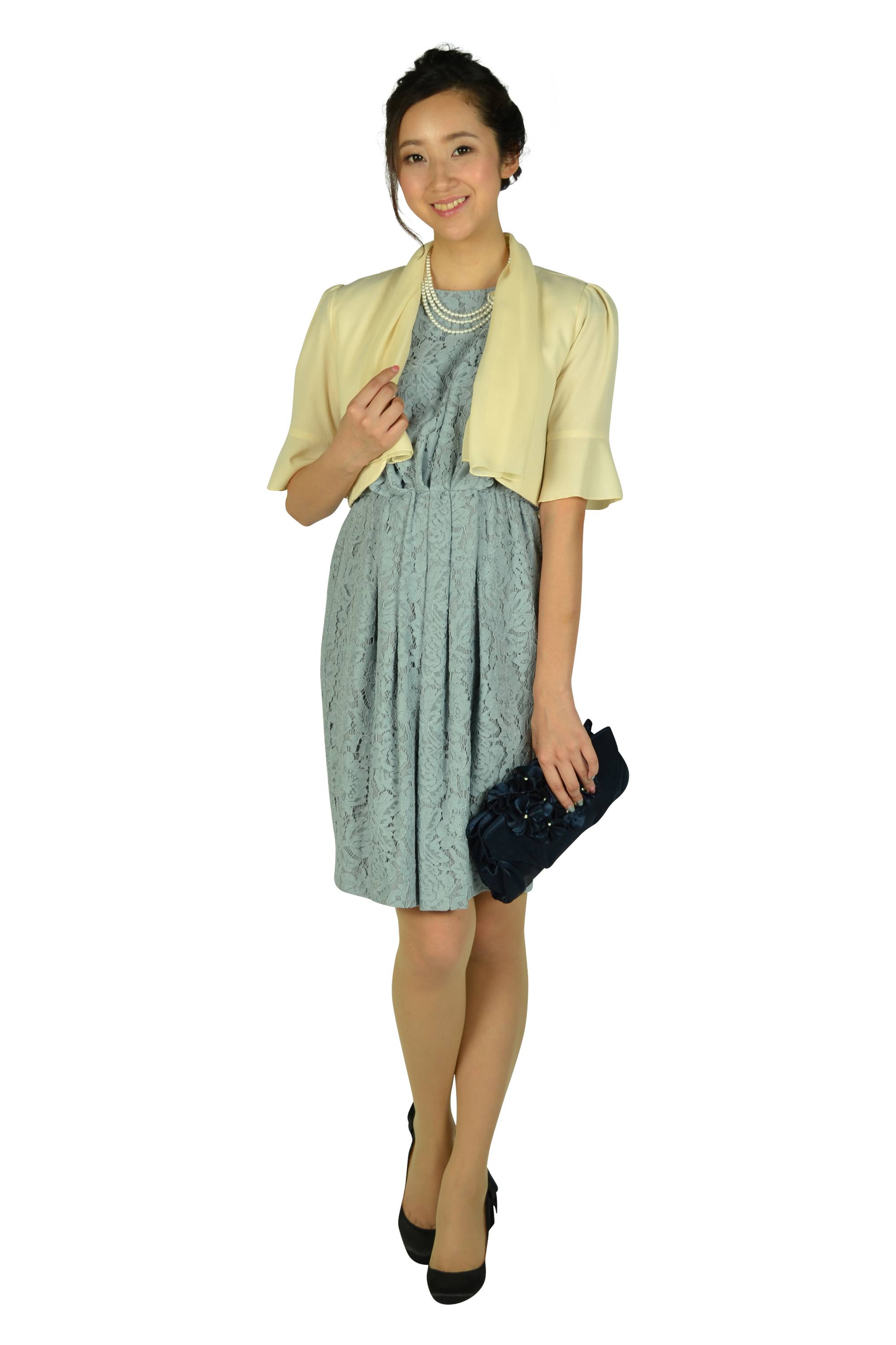 2way襟付き5分袖アイボリーボレロ