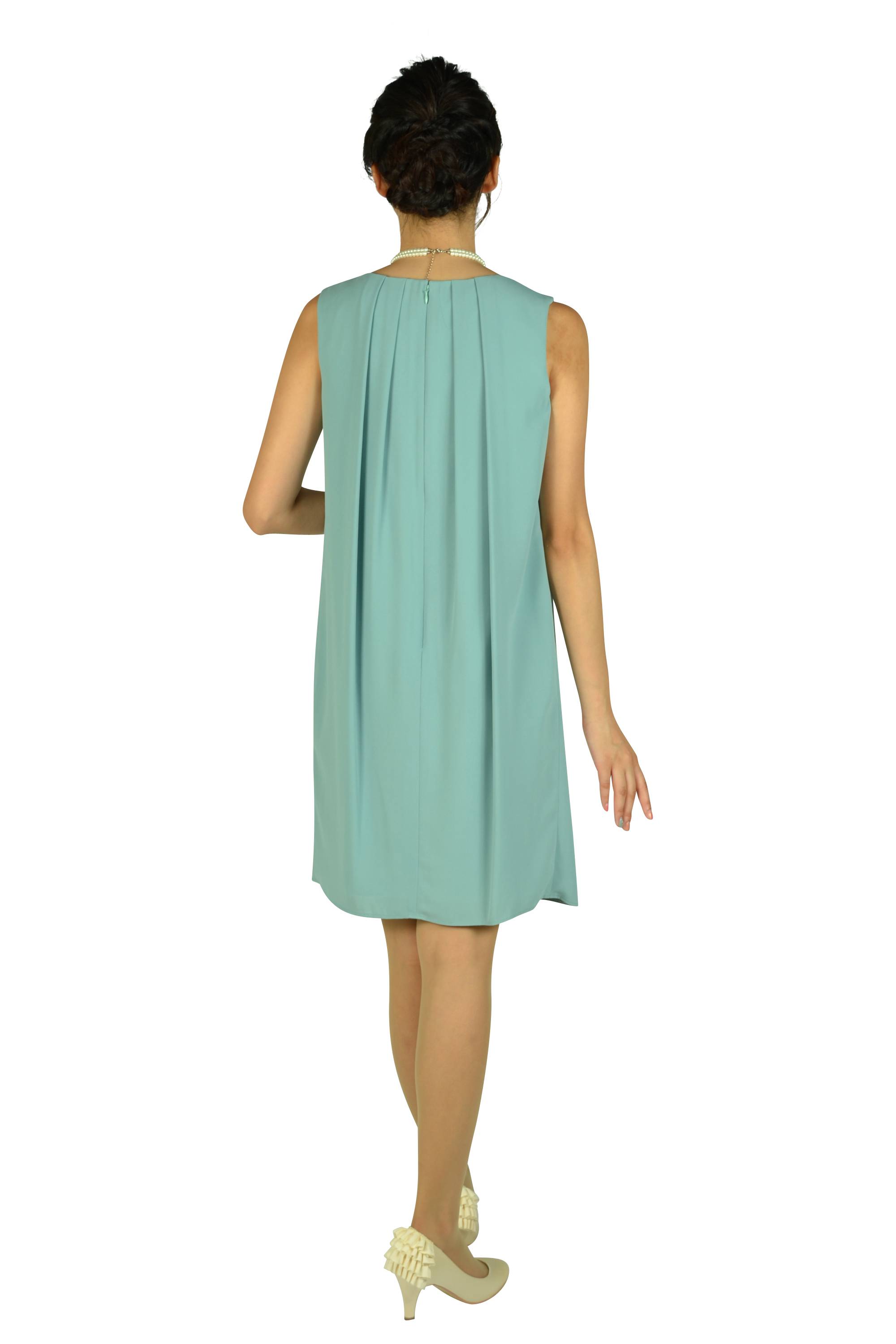 パステルミントタックゆったりドレス