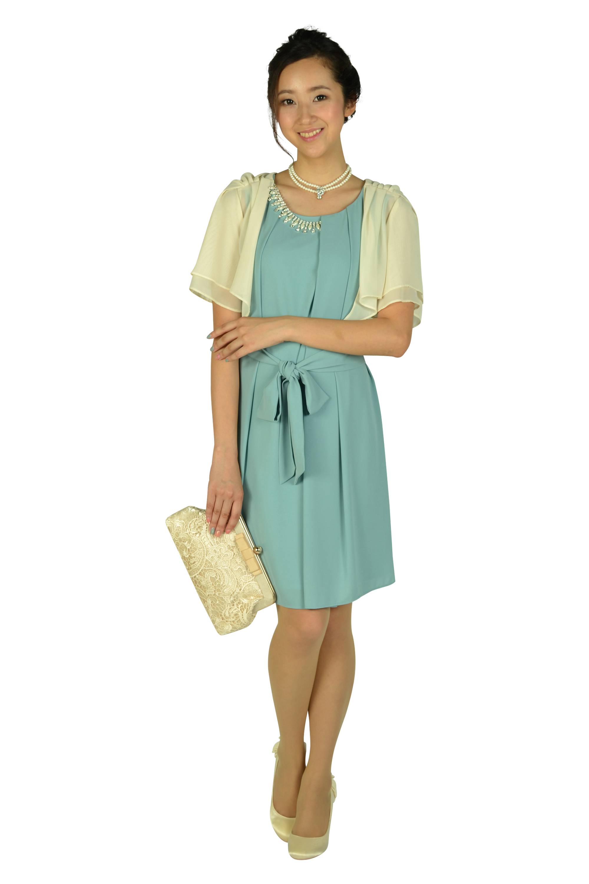 パステルミントタックゆったりドレス