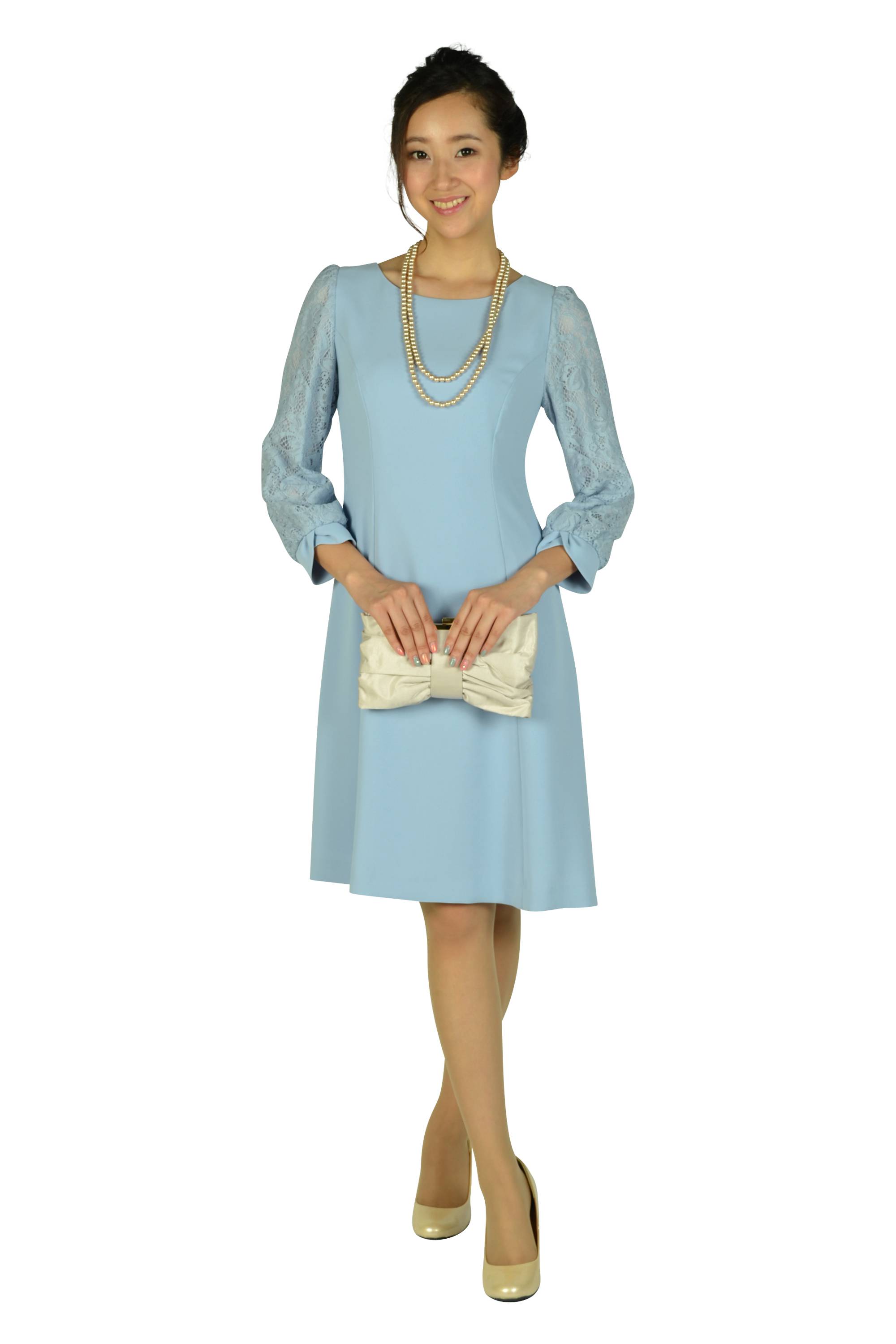 ベージュリボンバッグ