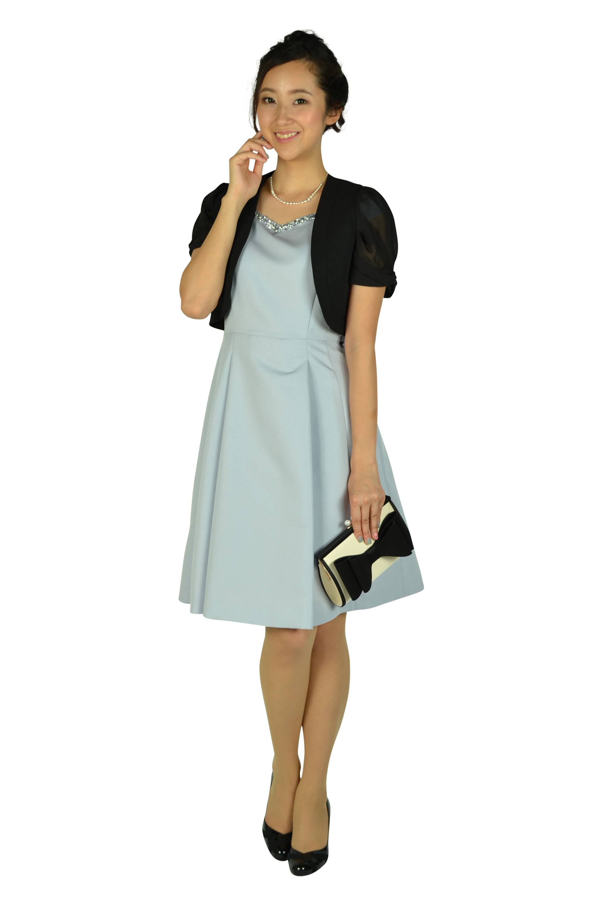 華やかビジュライトブルードレス