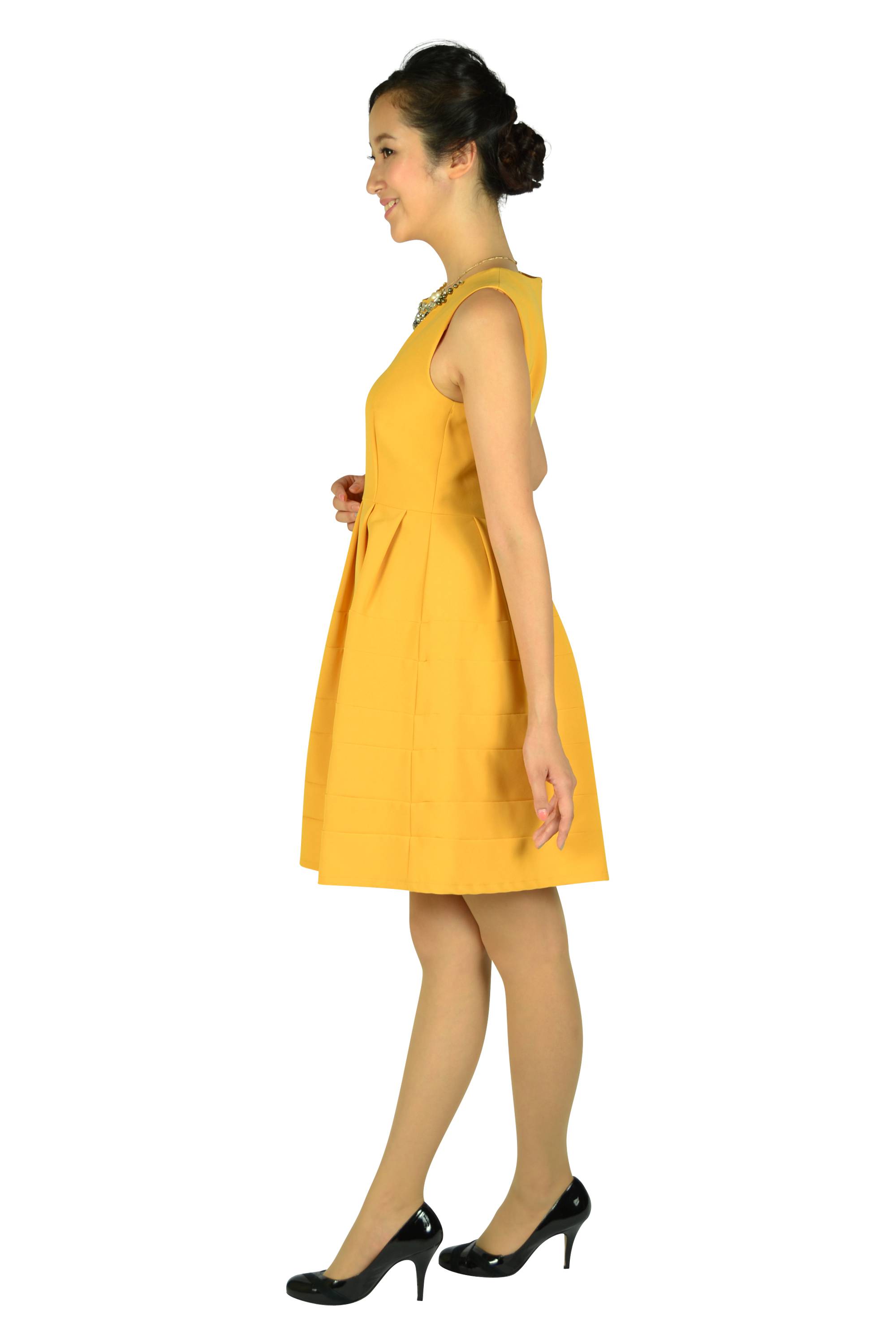 豪華ビジュマスタードドレス