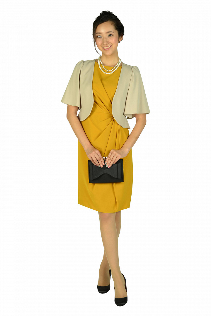 大人タックマスタードドレス