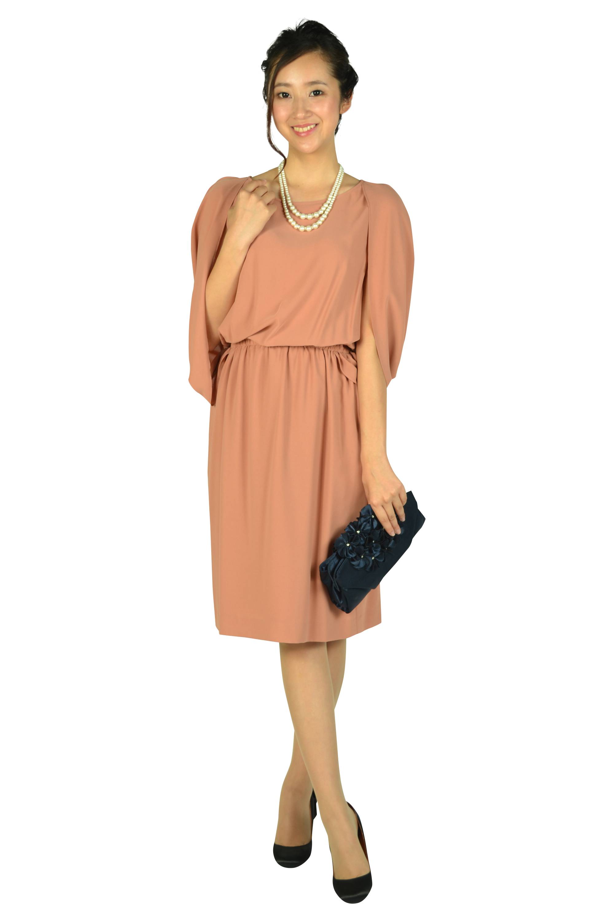 センターフラワーネイビーバッグ