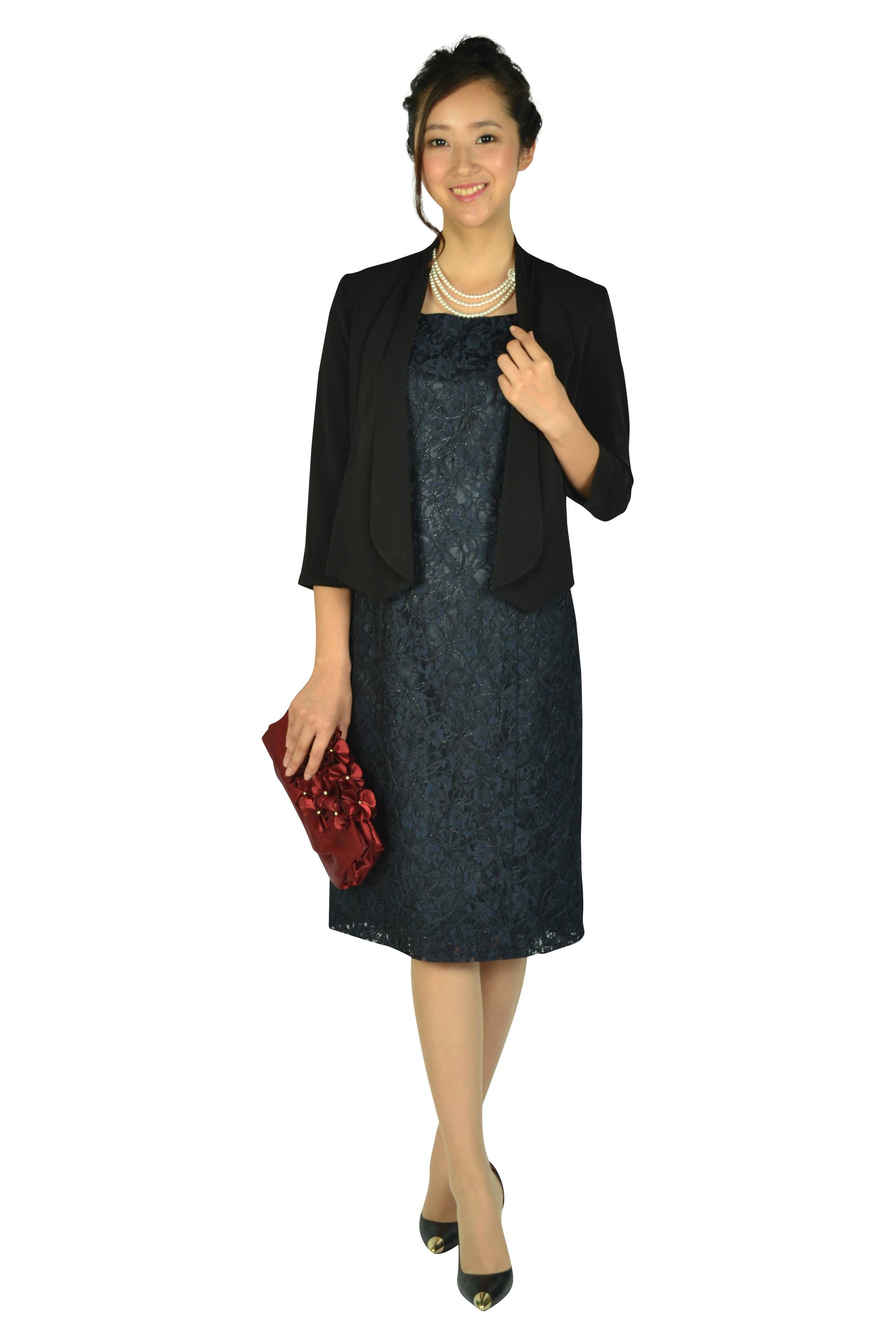 スタイリッシュ8分袖ブラックジャケット