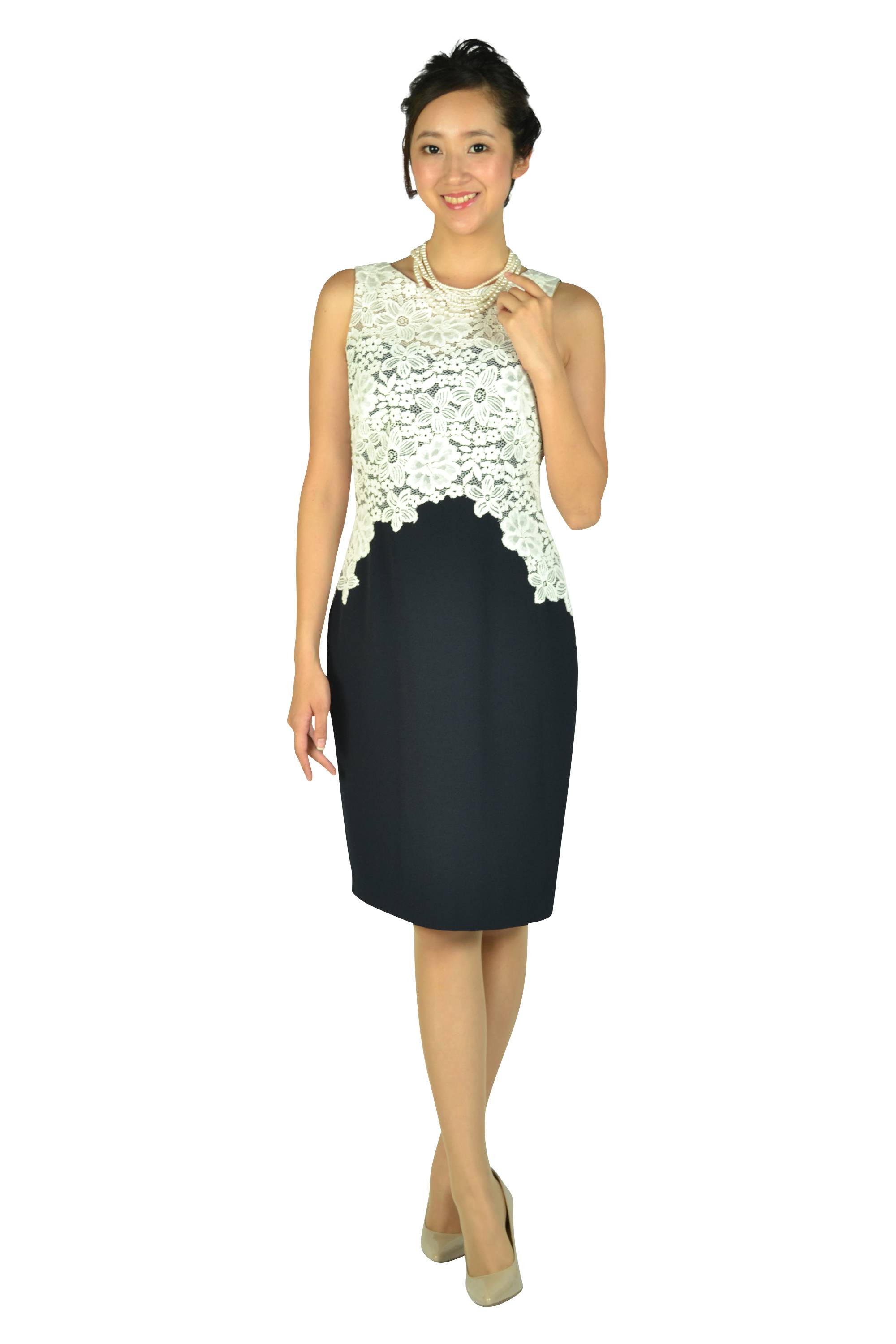 Ralph Lauren BLACK/IVORY レース イブニングドレス Ralph Lauren BLACK/IVORY レース イブニングドレス ブライダル