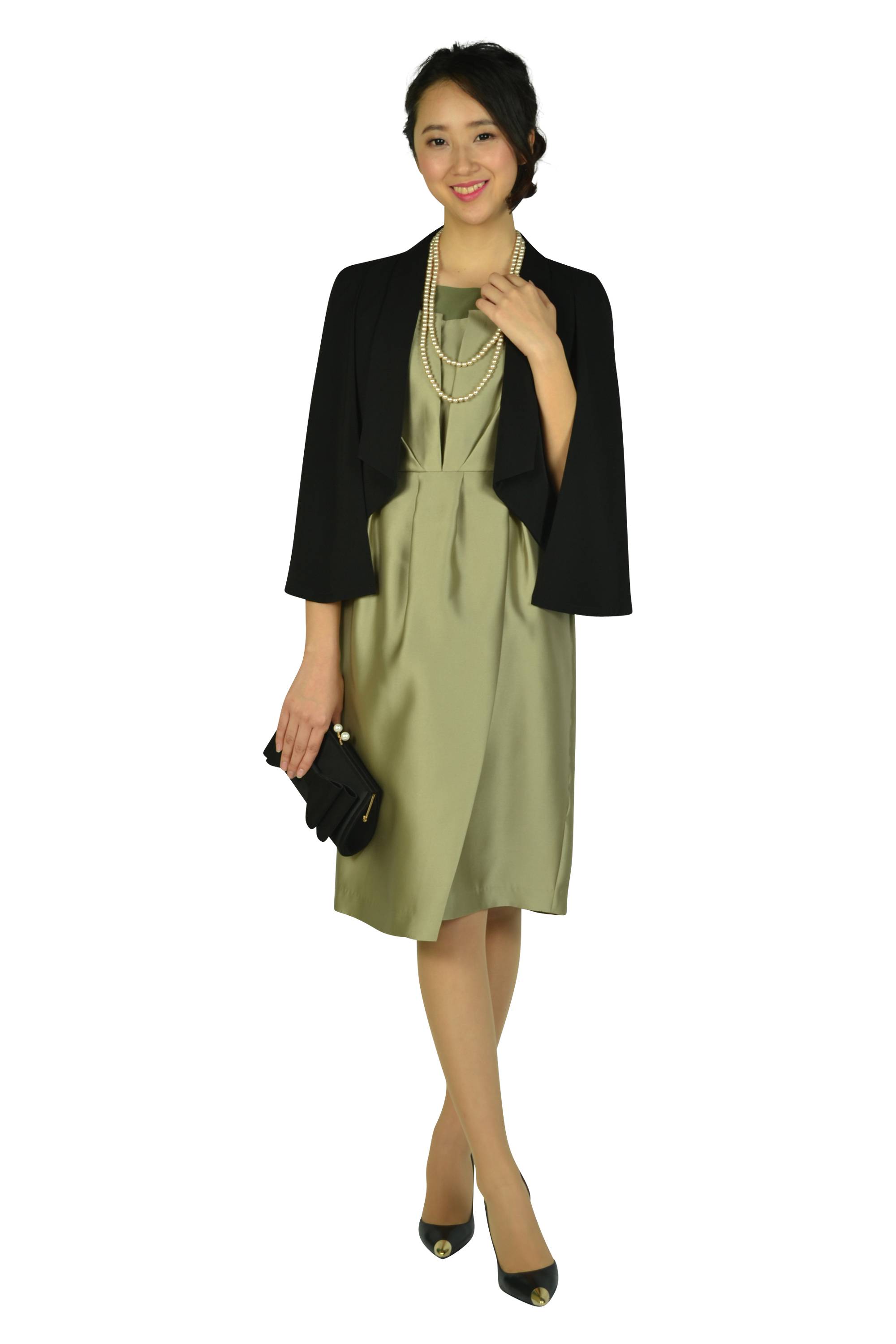 スタイリッシュカーキドレス