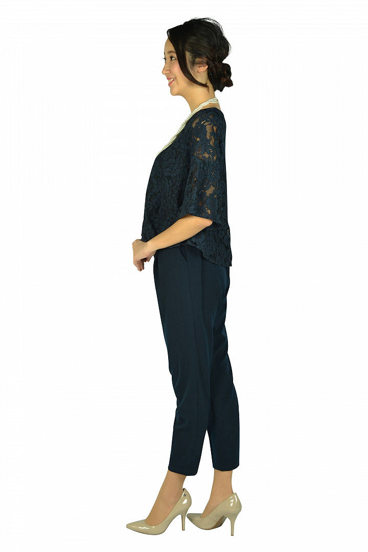 レースセパレートネイビーパンツドレス