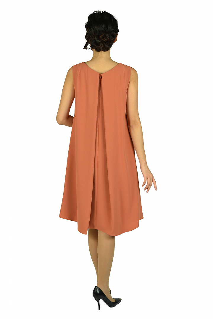 Aラインフレアテラコッタドレス