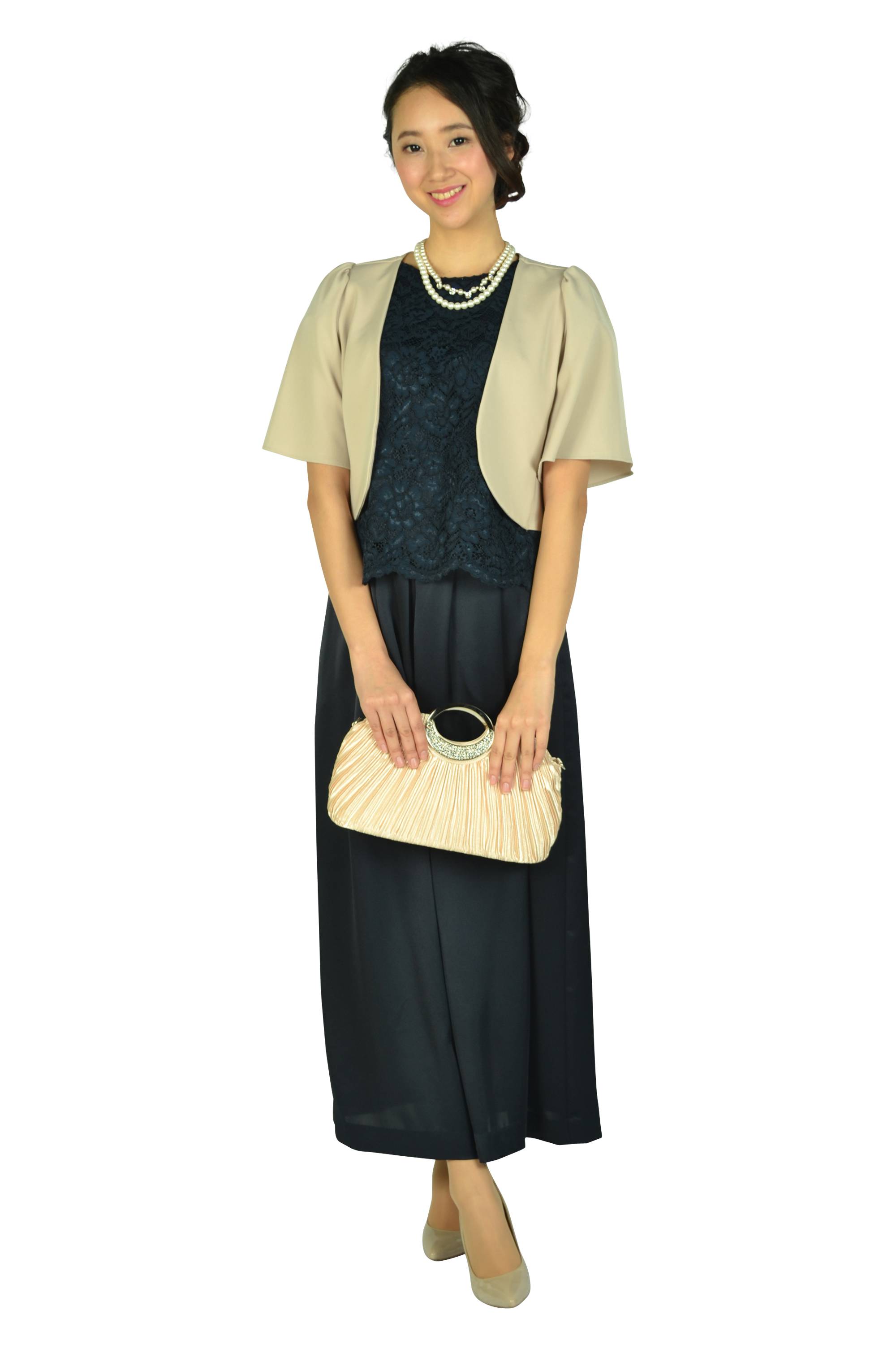 ポイントクリスタル2連パールネックレス