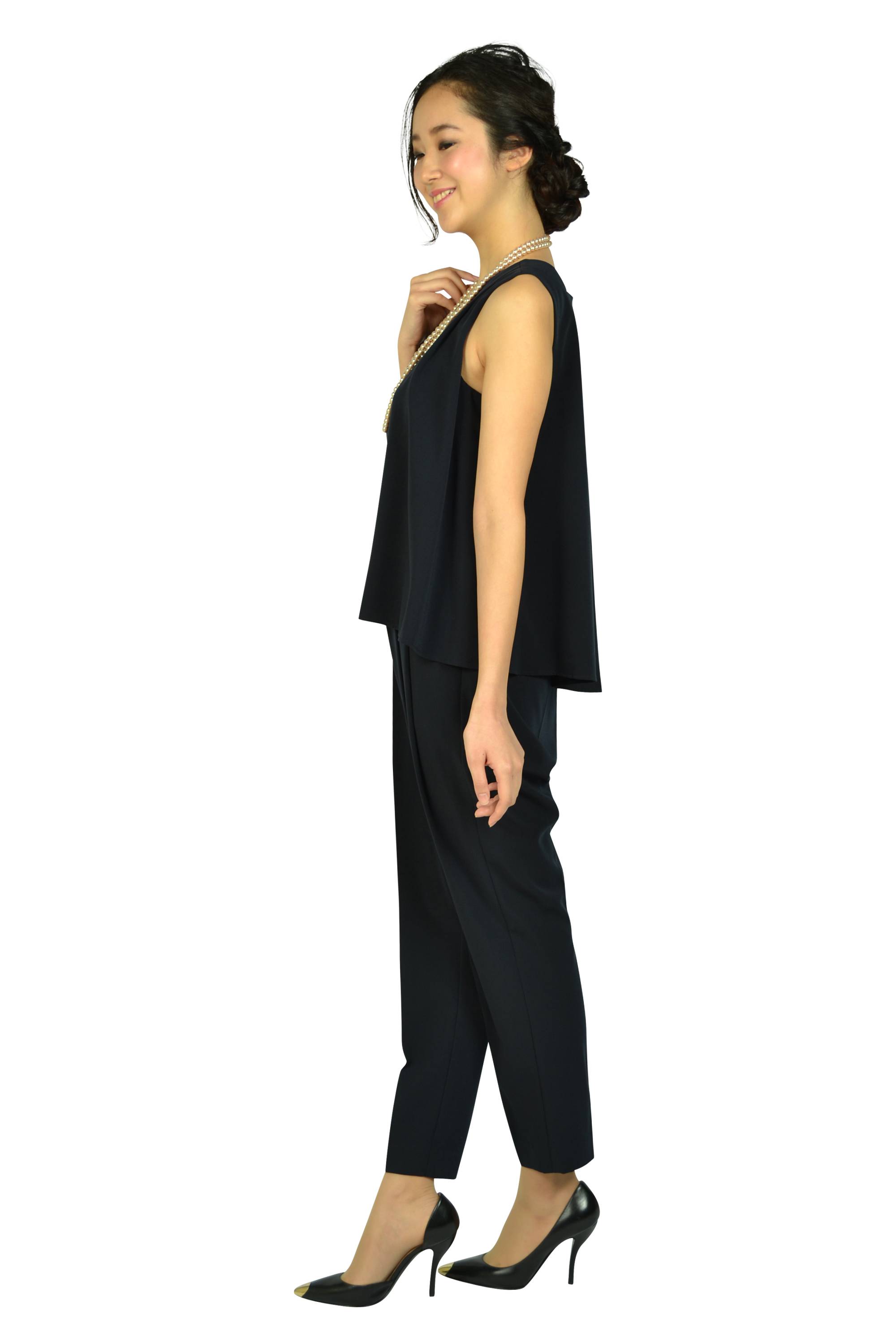 フレアトップネイビーオールインワン