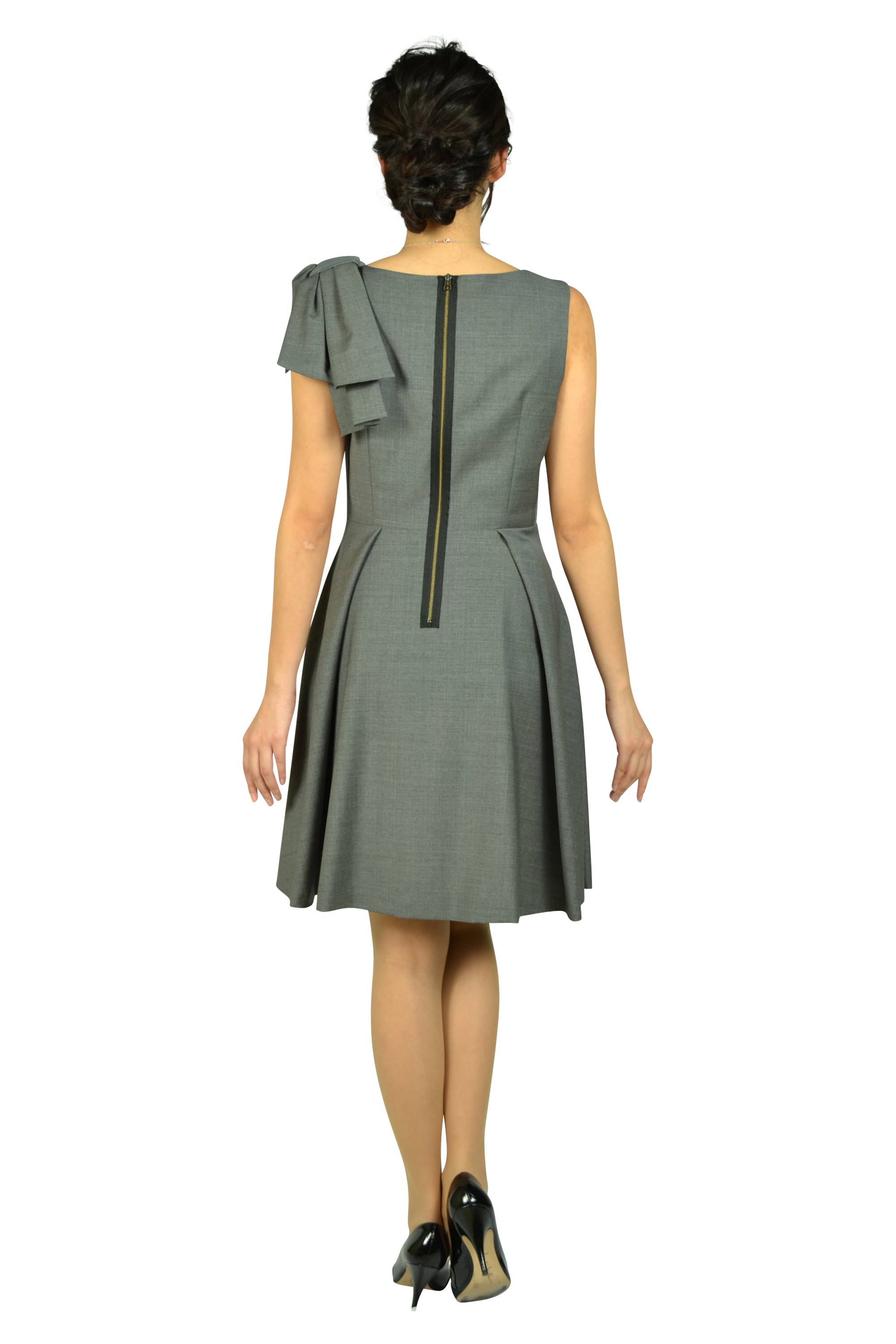 ワンポイントグレータックドレス