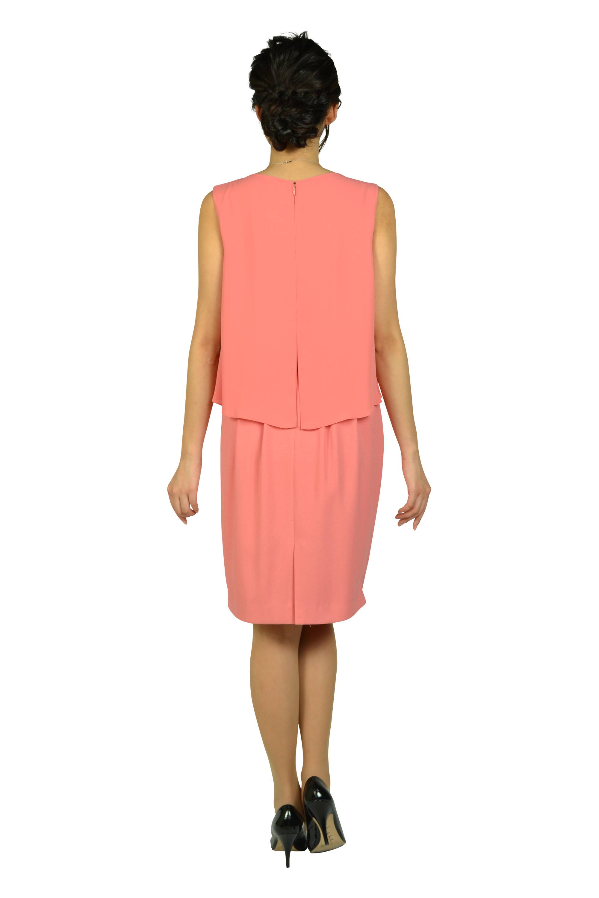 シンプルビジュコーラルオレンジドレス