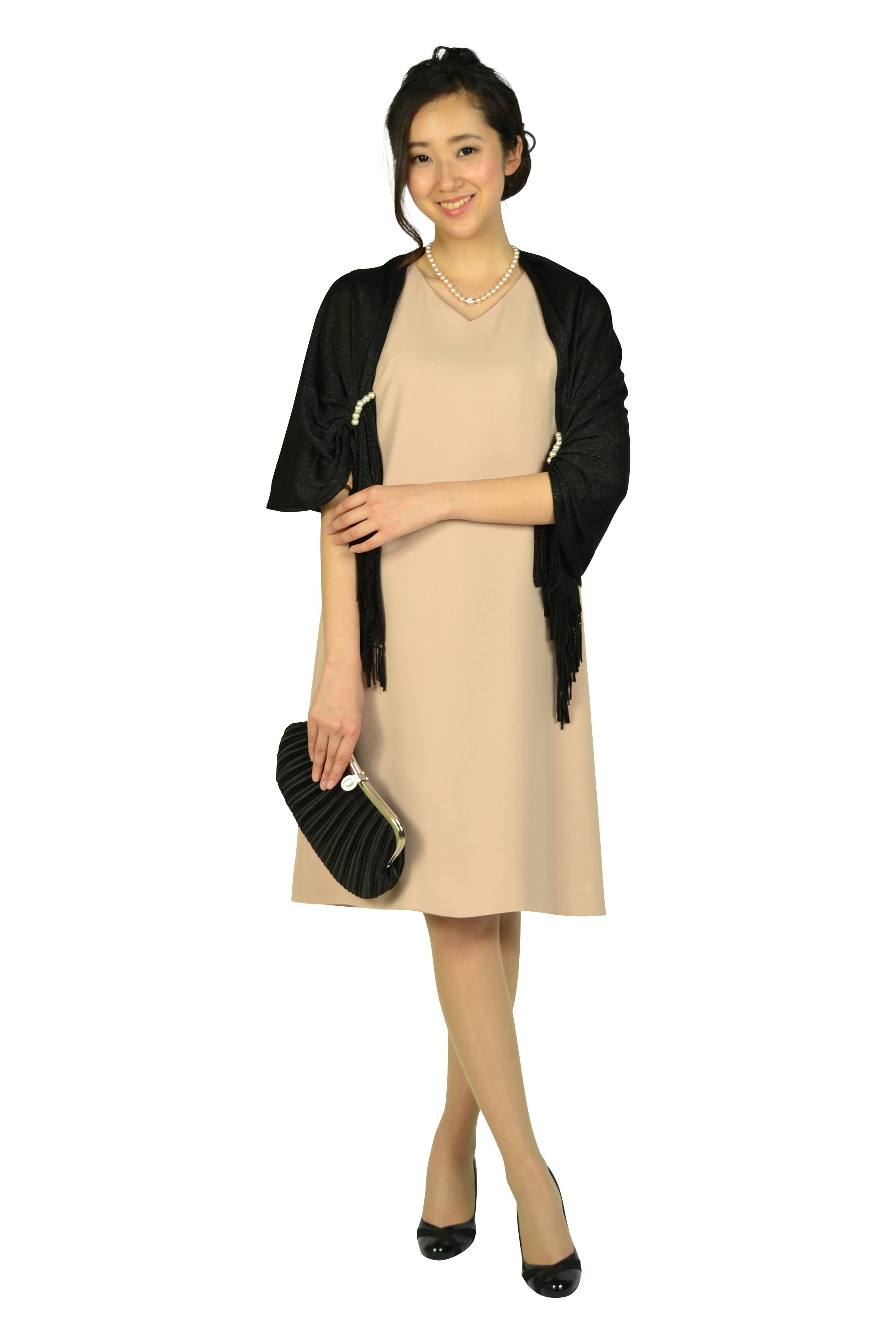 ピンクベージュパールネックレス