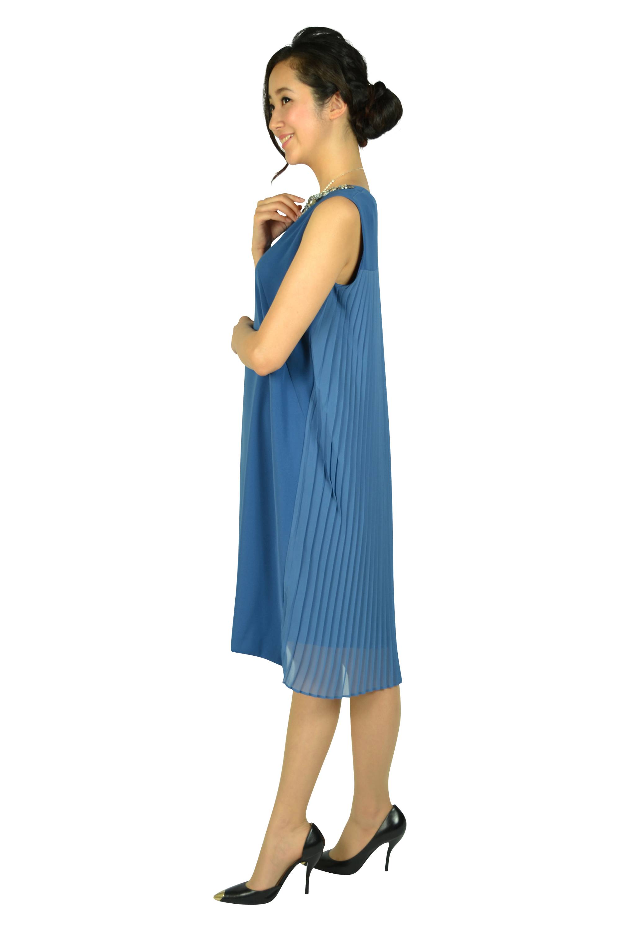 Vネックビジュブルードレス