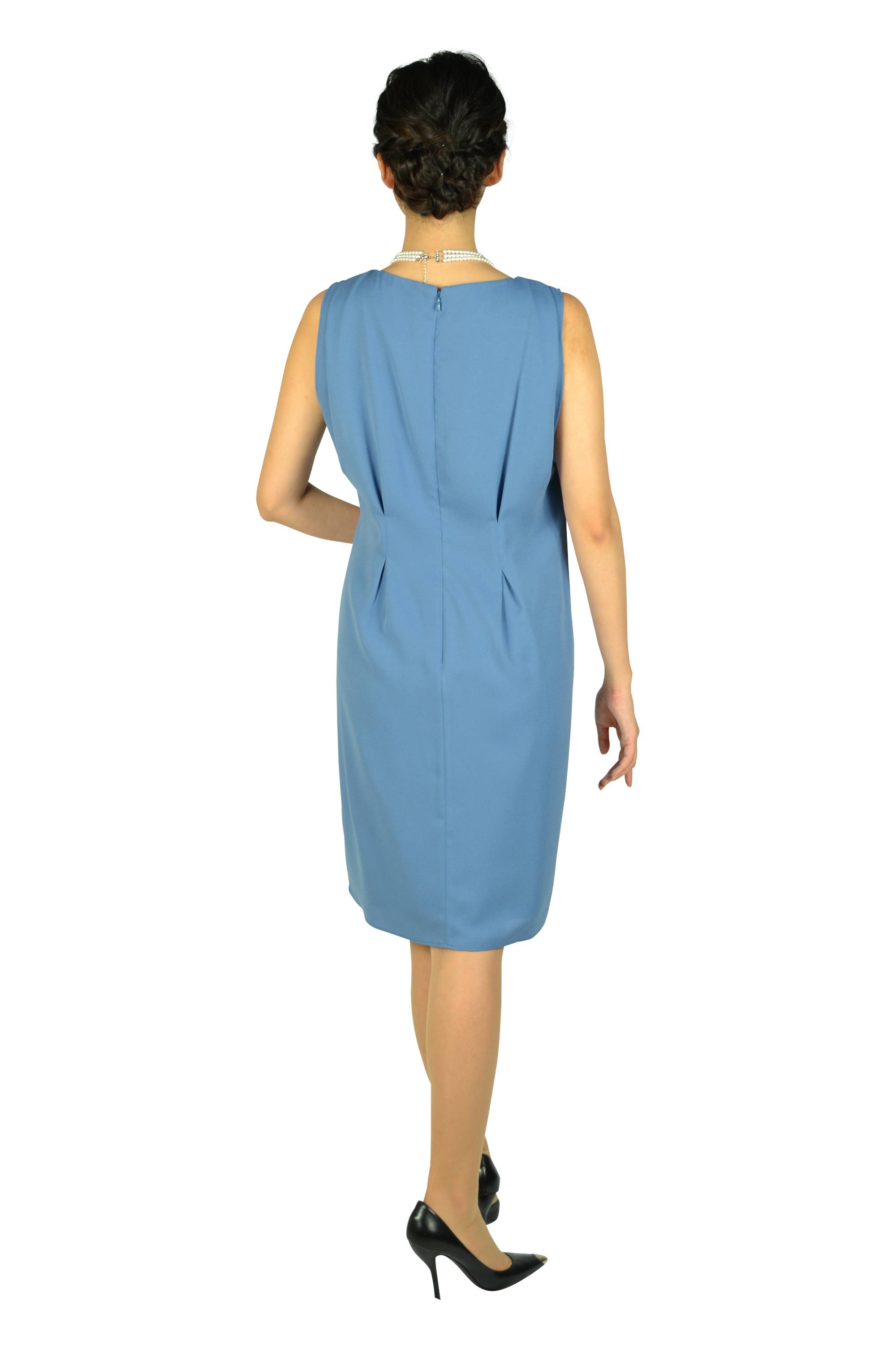 ウエストタックアッシュブルードレス